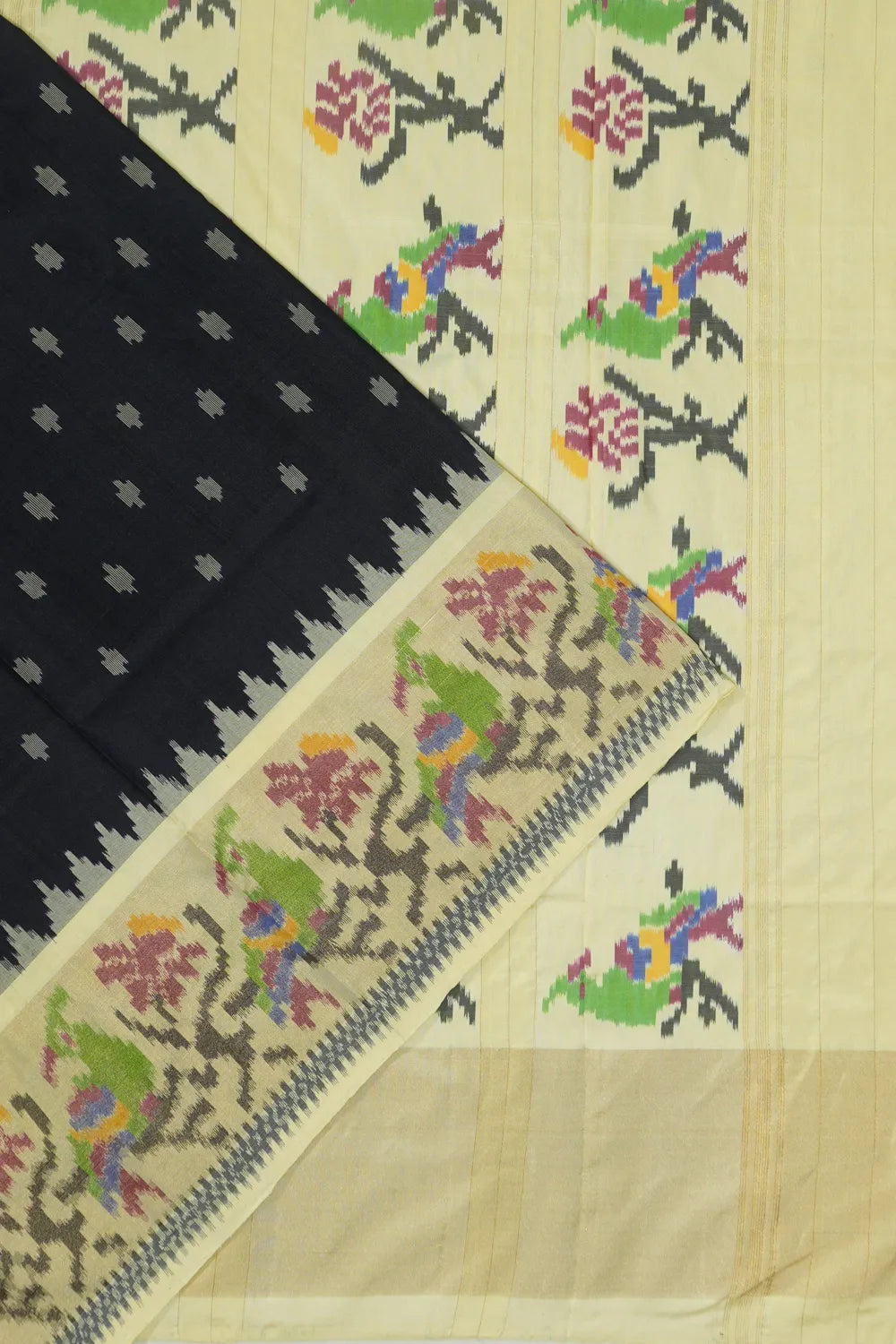 Pochampally Silk Ikat Black Saree