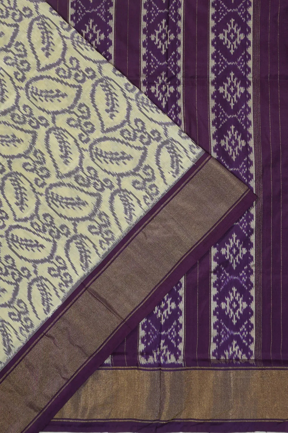 Pochampally Silk Ikat White Saree