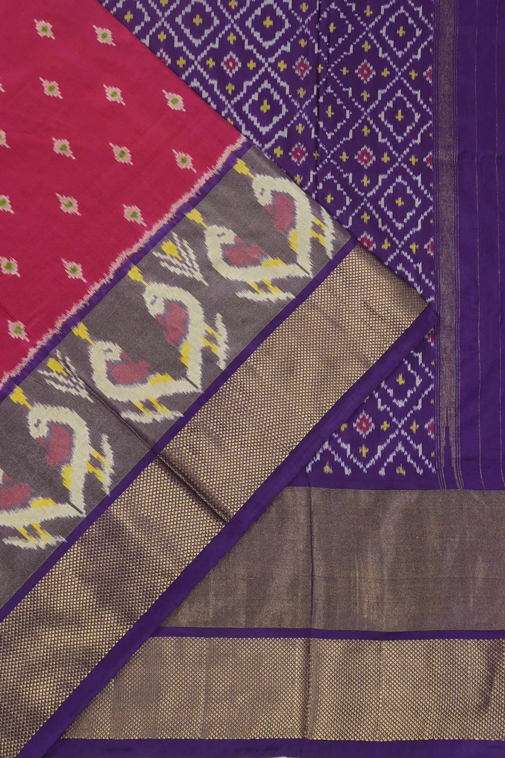 Pochampally Silk Ikat Pink Saree