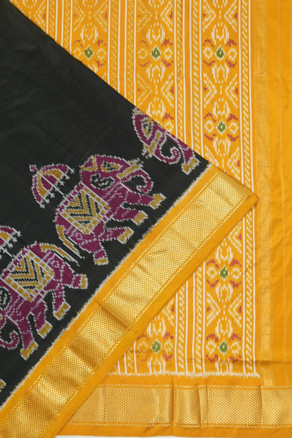 Pochampally Silk Ikat Black Saree