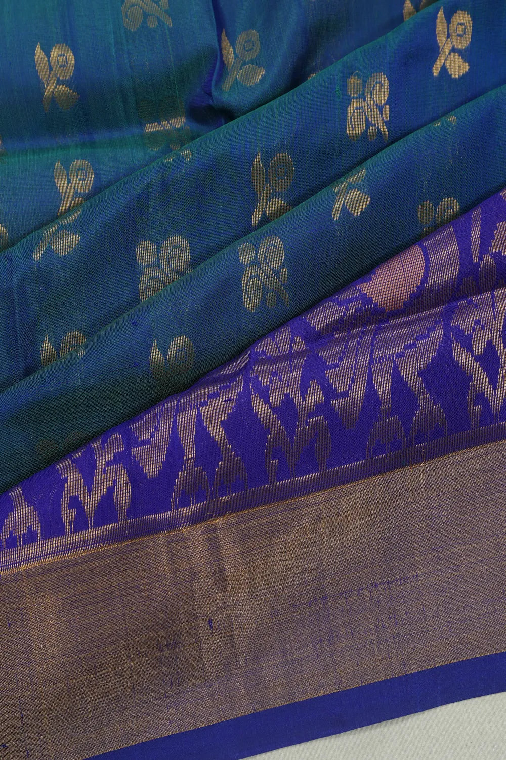 Uppada Silk Butta Blue Saree