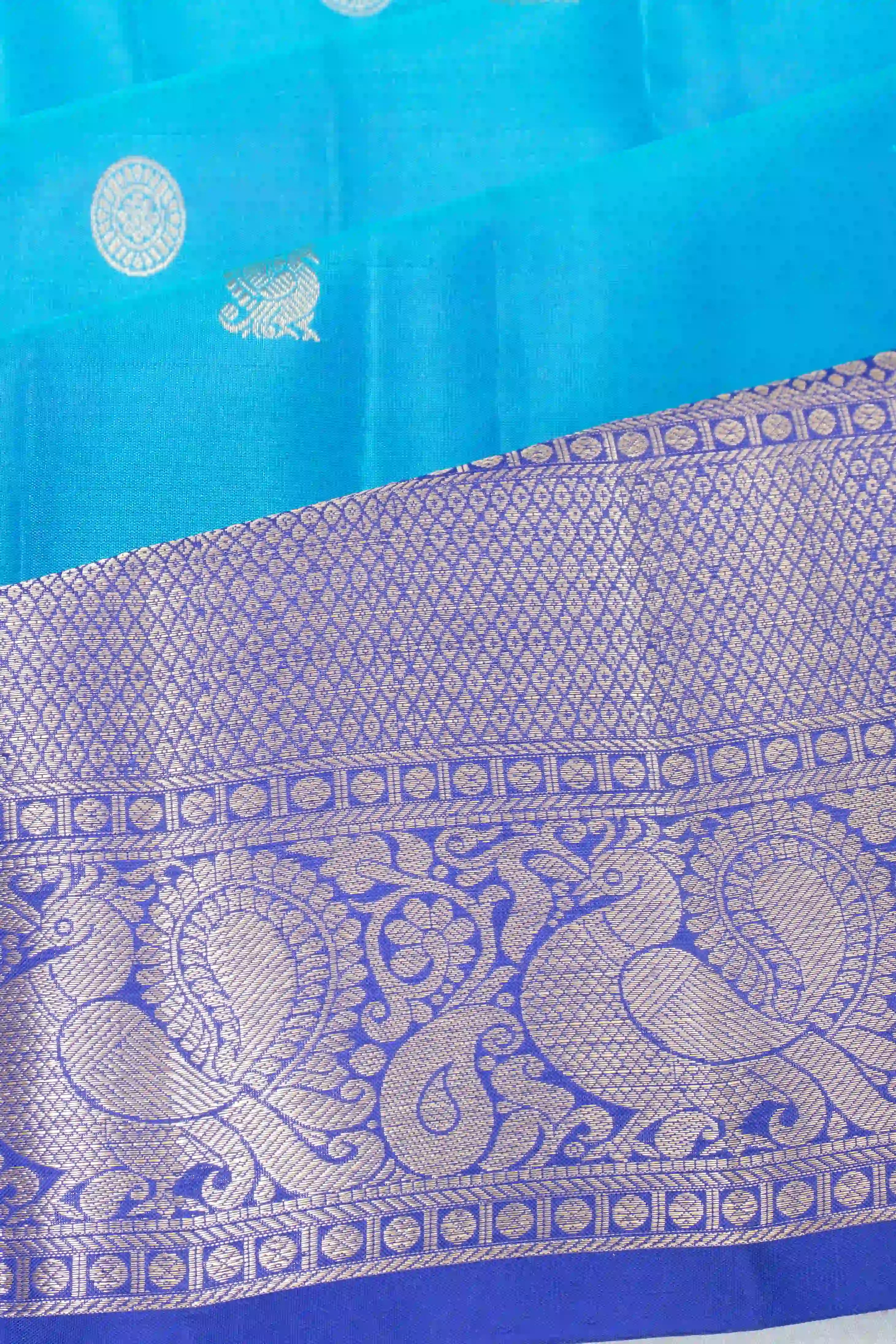 Taranga Kanchi Silk Butta Sea Blue Saree