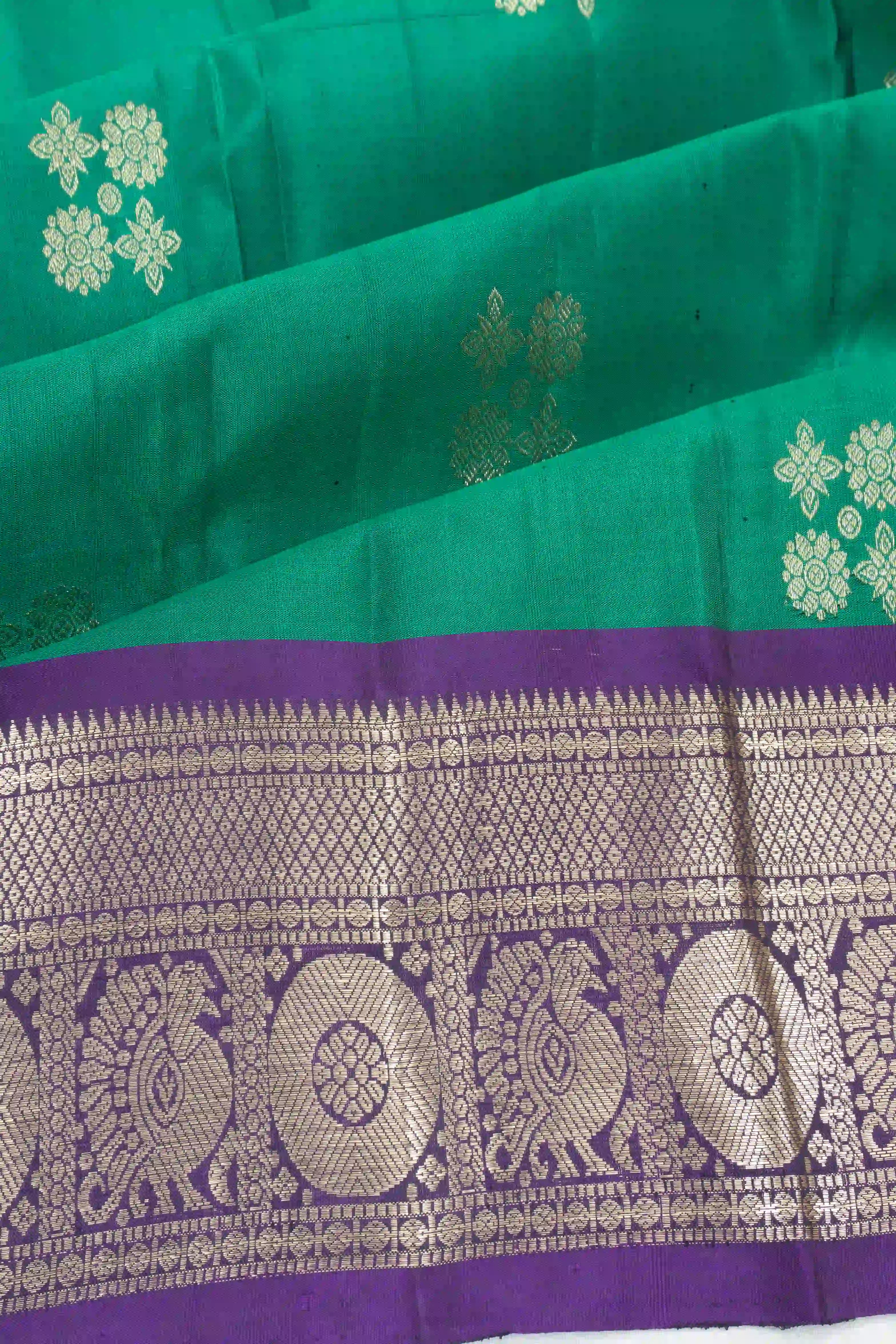 Taranga Kanchi Silk Butta Green Saree