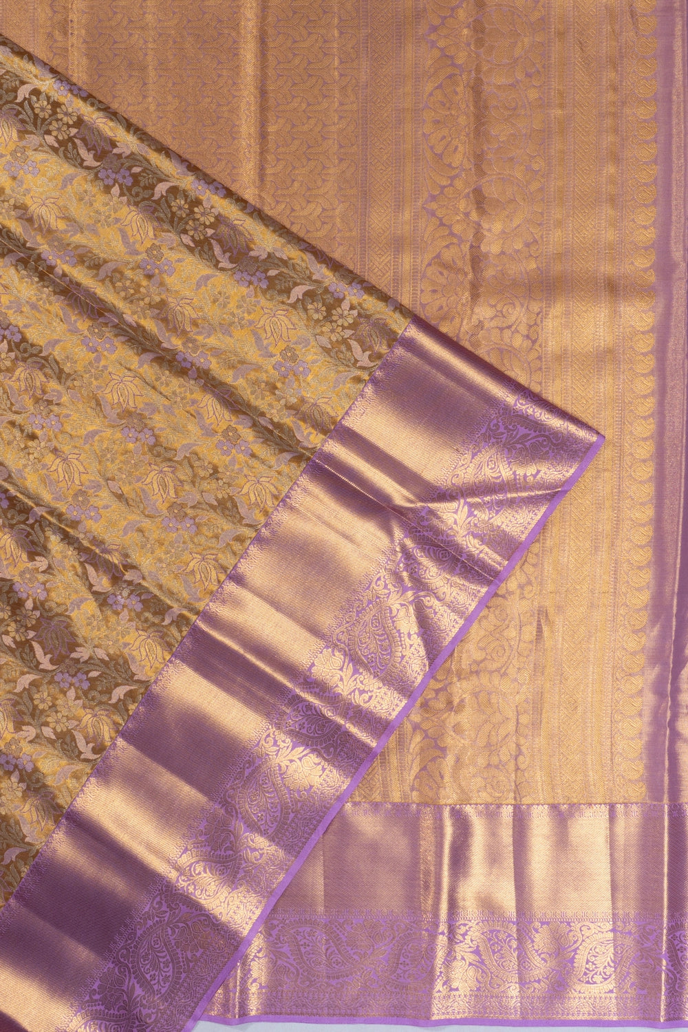 Taranga Kanchi Silk Tissue Brocade Lavender Saree