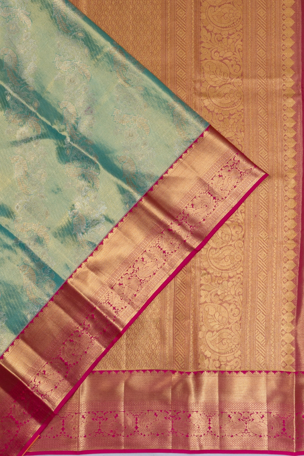 Taranga Kanchi Silk Tissue Brocade Blue Saree