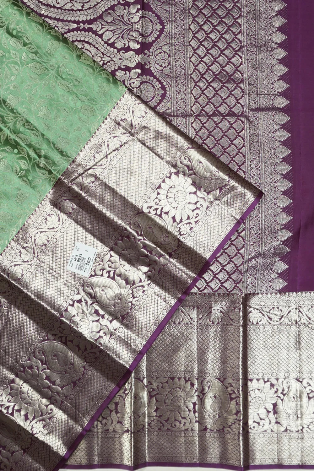 Taranga Kanchi Silk Jaal Green Saree