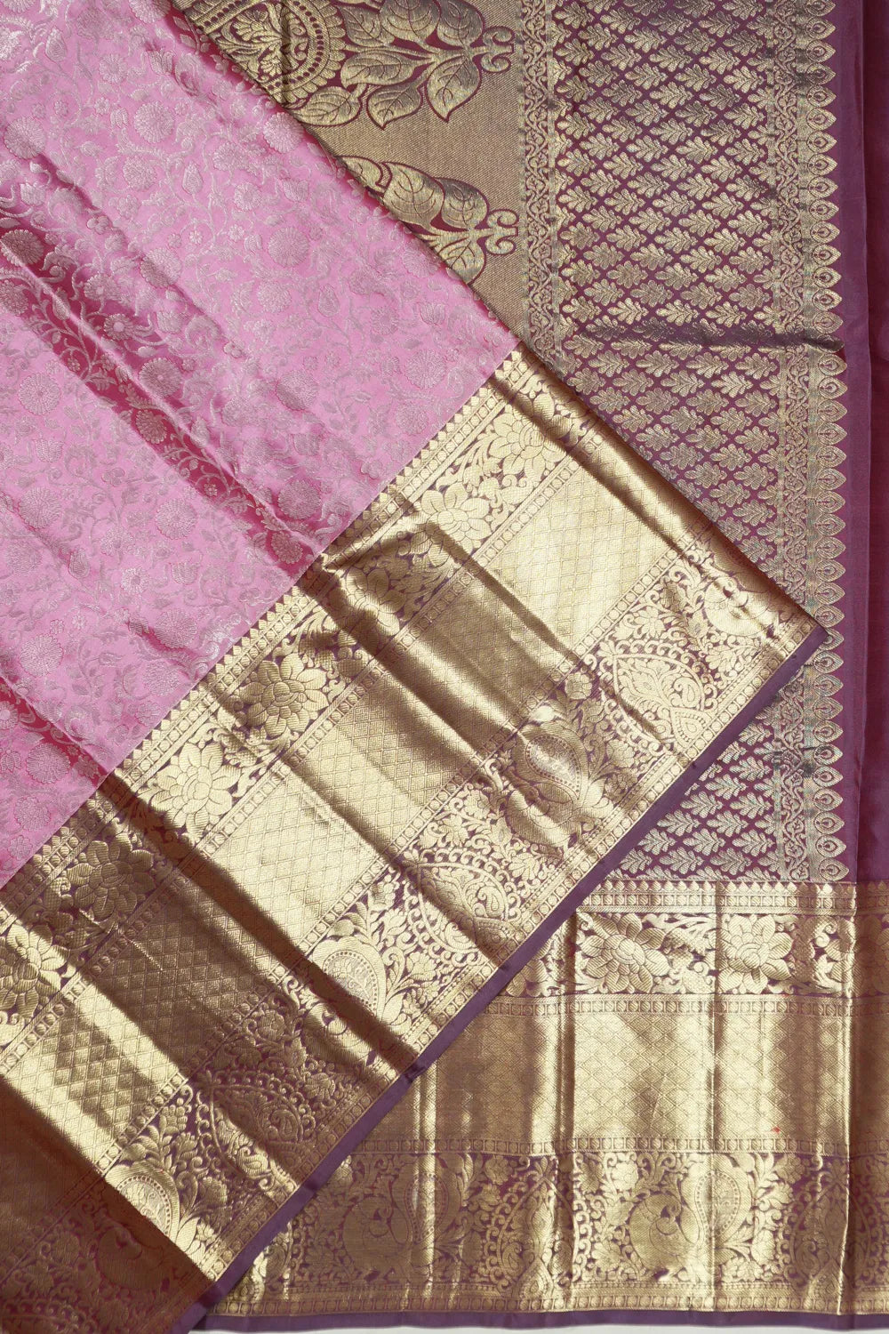 Taranga Kanchi Silk Jaal Pink Saree