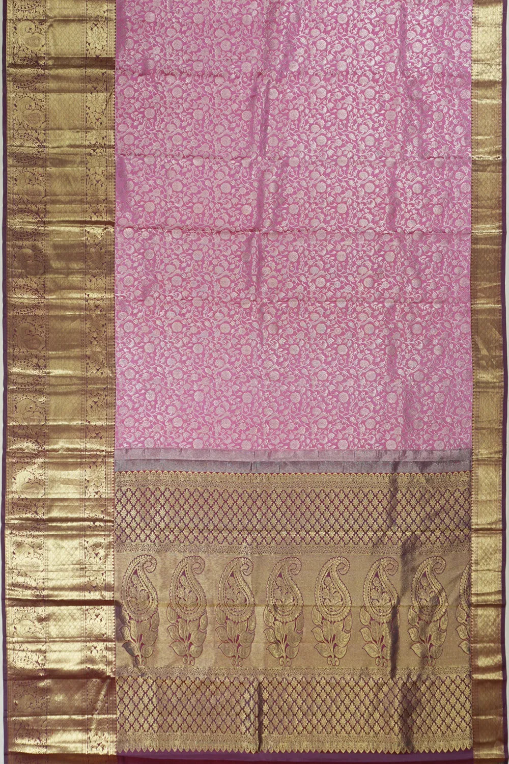 Taranga Kanchi Silk Jaal Pink Saree