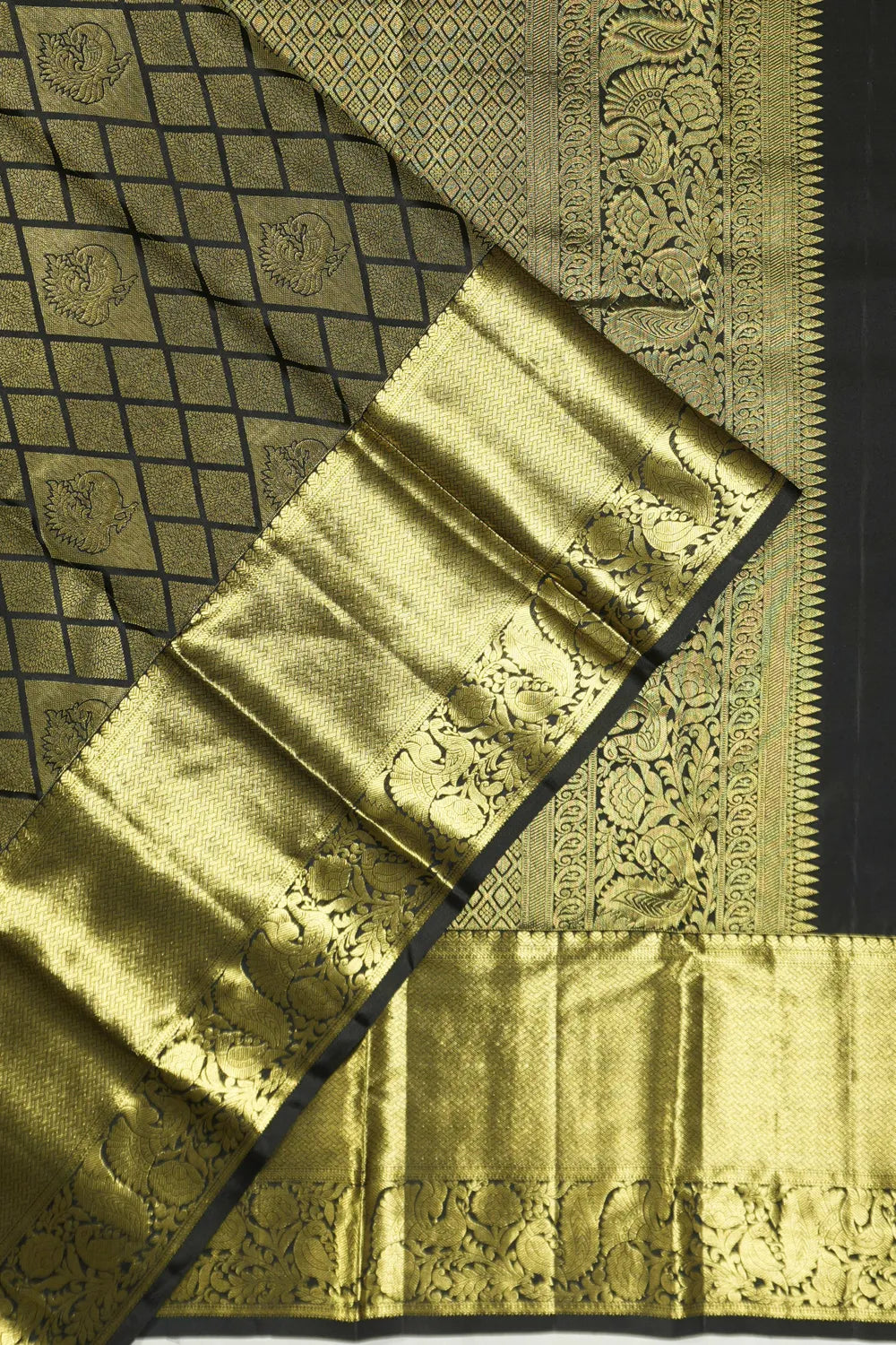 Taranga Kanchi Silk Brocade Black Saree