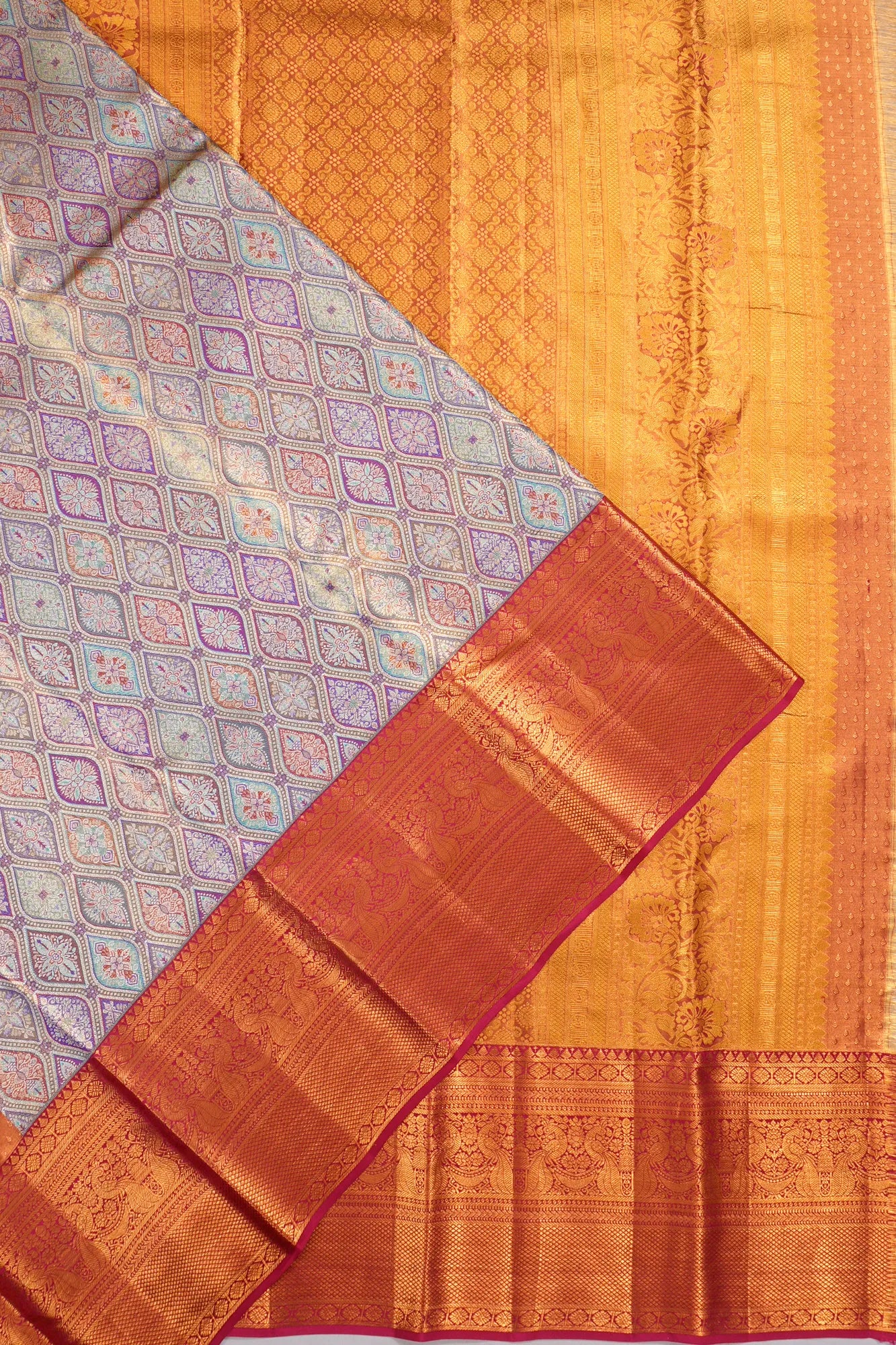 Taranga Kanchi Silk Tissue Brocade Lavender Saree