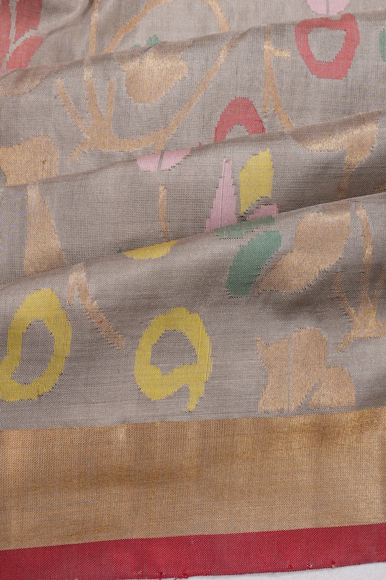 Uppada Silk All Over Jamdani Jaal Grey Saree