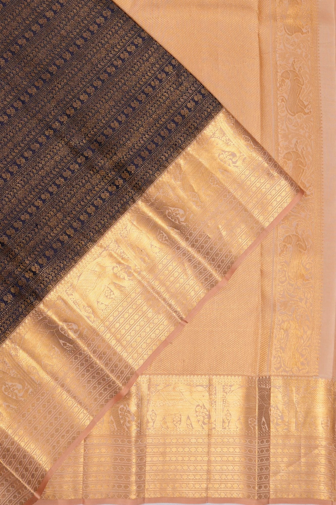 Taranga Kanchi Silk Brocade Dark Blue Saree