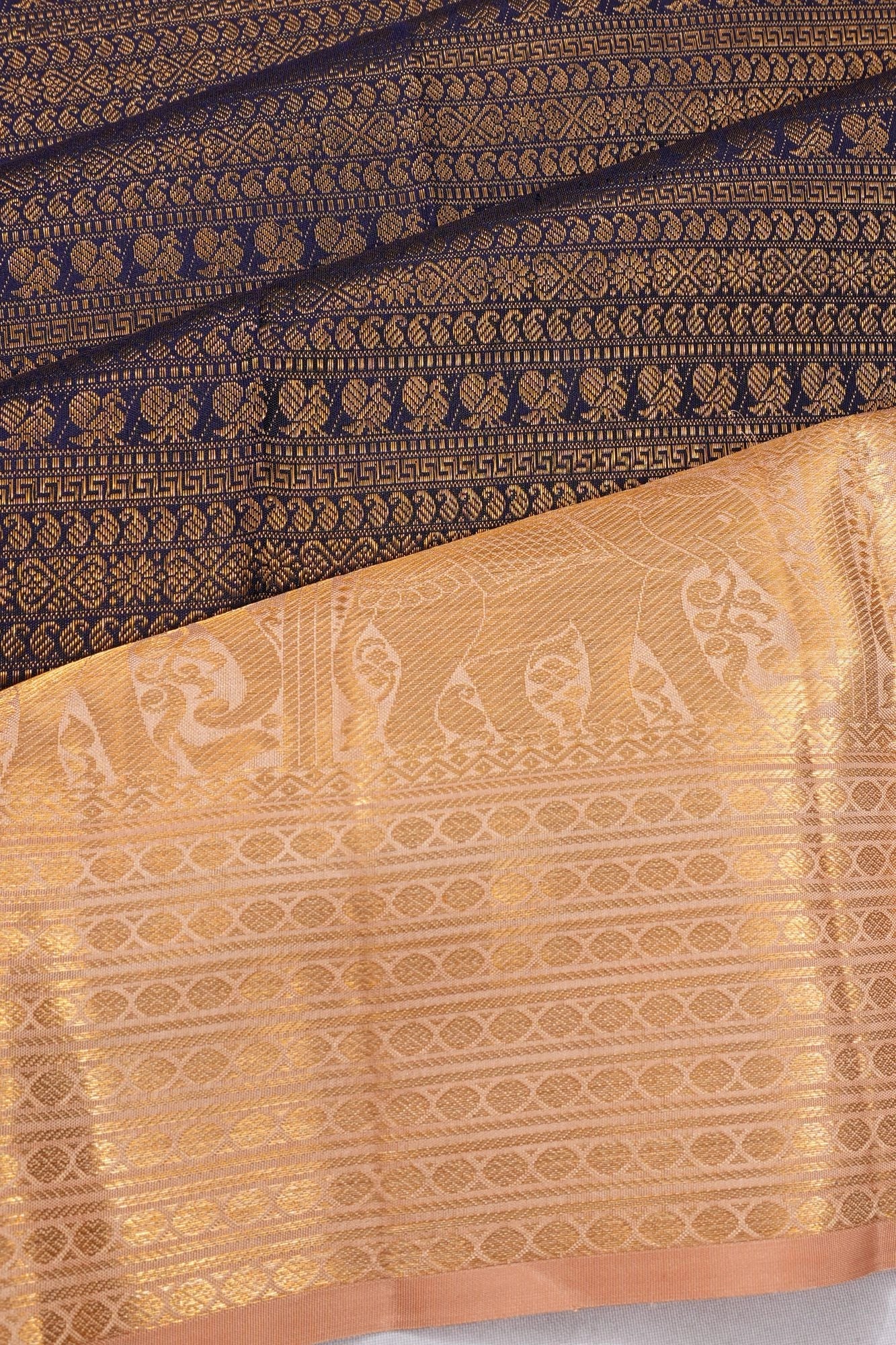 Taranga Kanchi Silk Brocade Dark Blue Saree