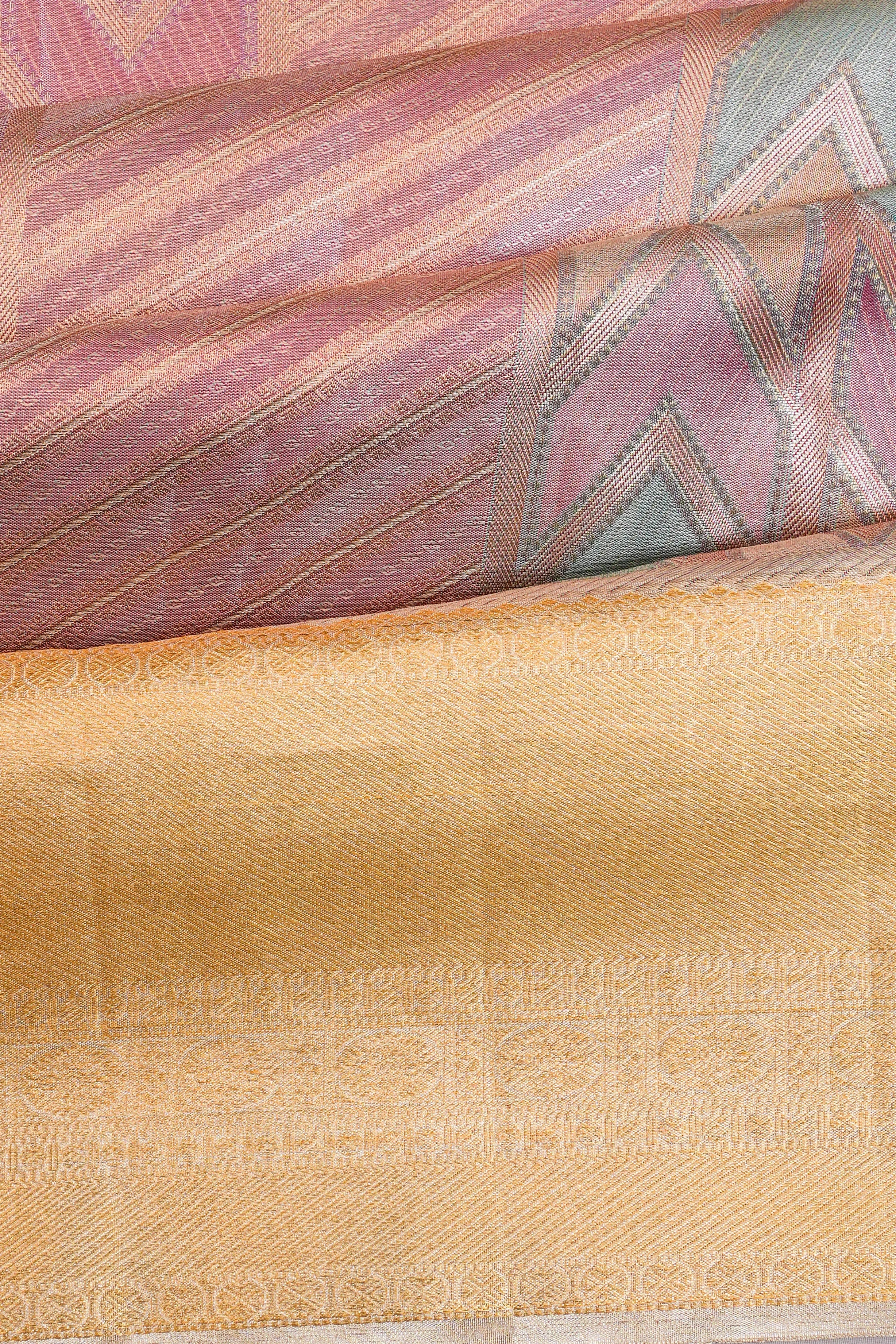 Taranga Kanchi Silk Tissue Brocade Pink Saree