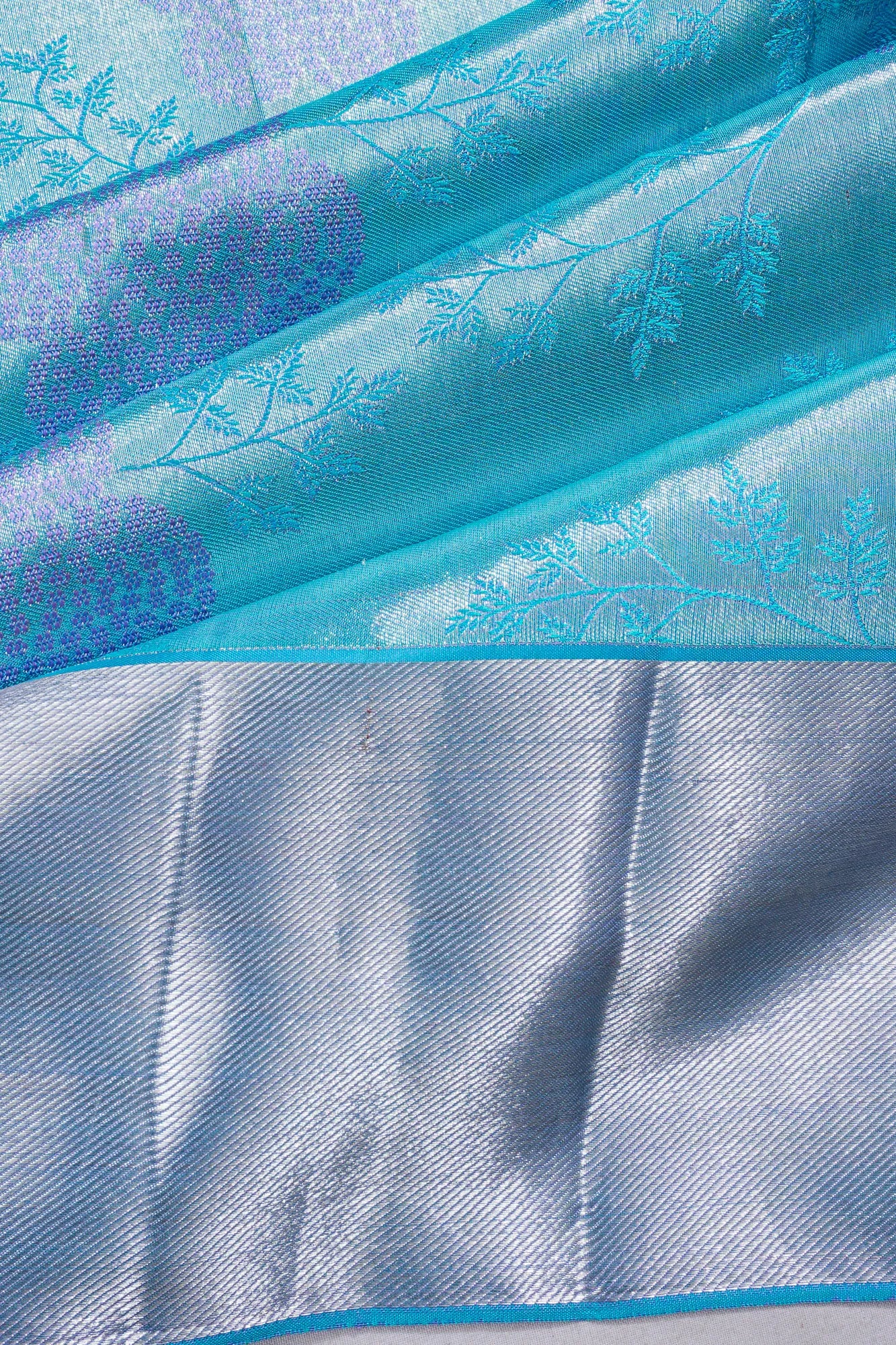 Taranga Kanchi Silk Brocade Ice Blue Saree