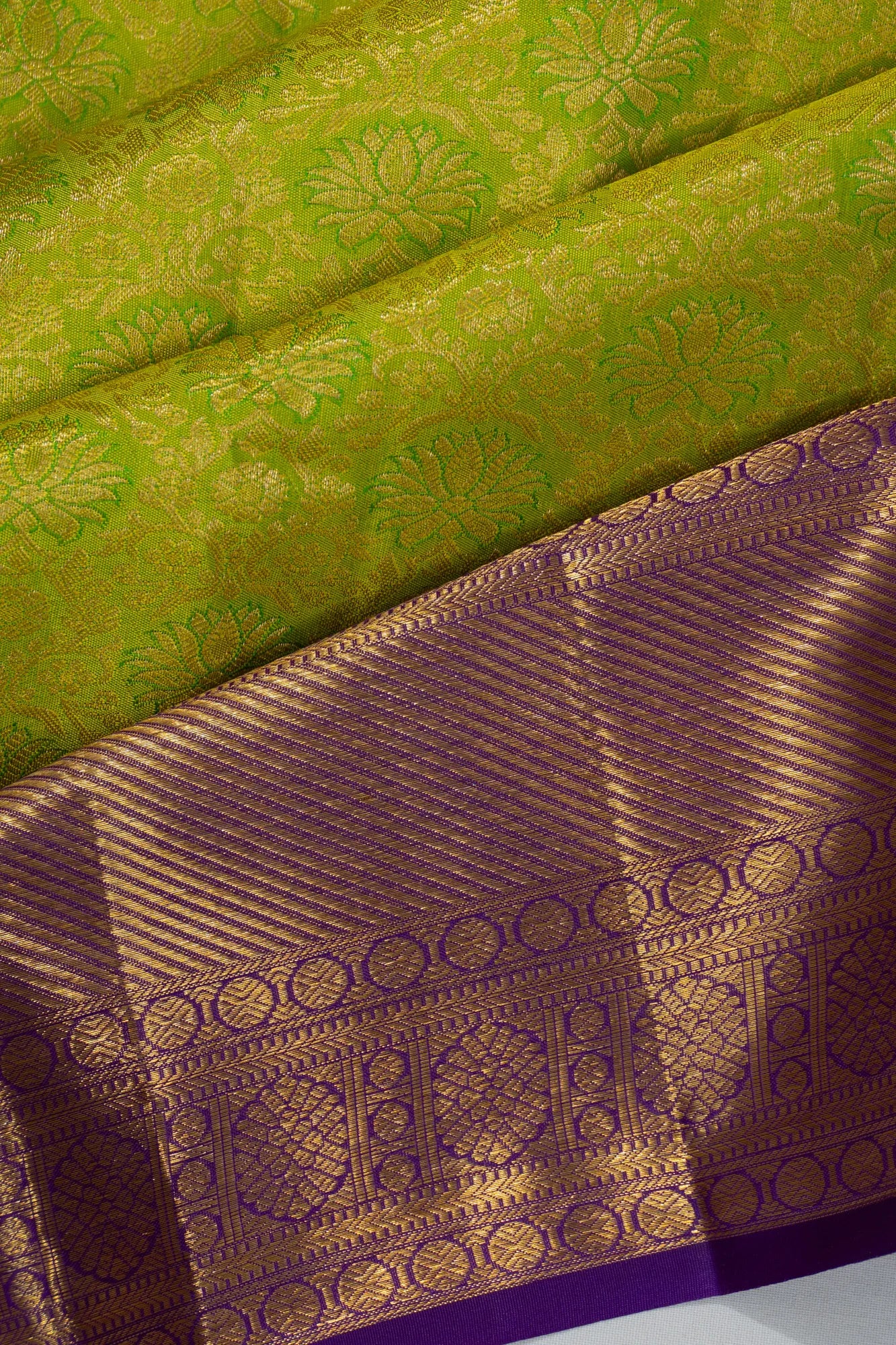 Taranga Kanchi Silk Brocade Green Saree