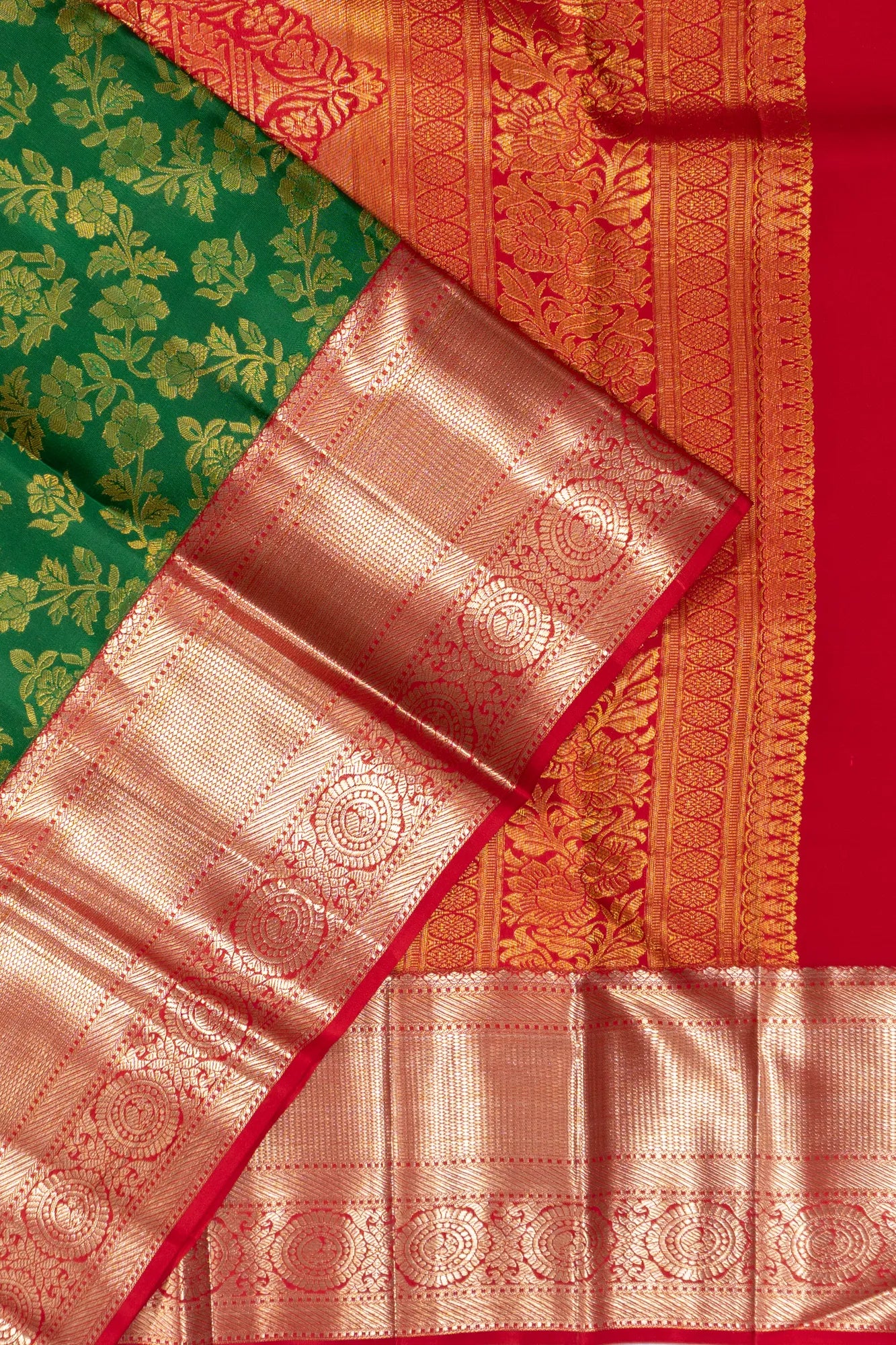 Taranga Kanchi Silk Brocade Green Saree