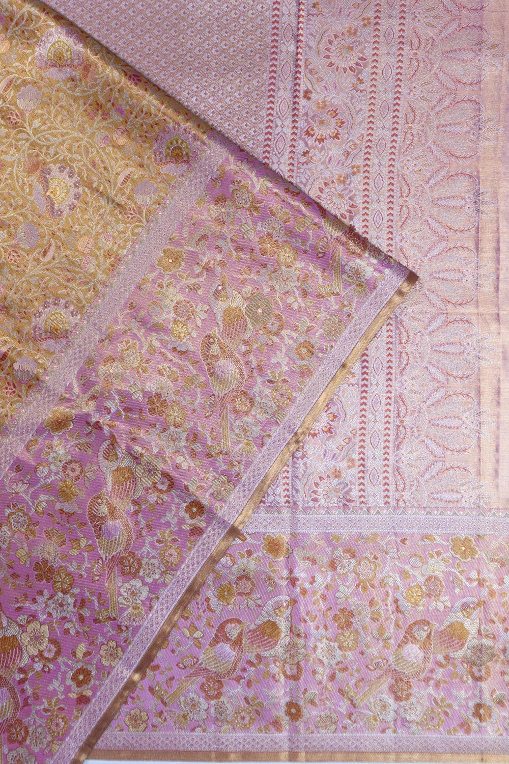 Taranga Kanchi Silk Tissue Brocade Gold Saree