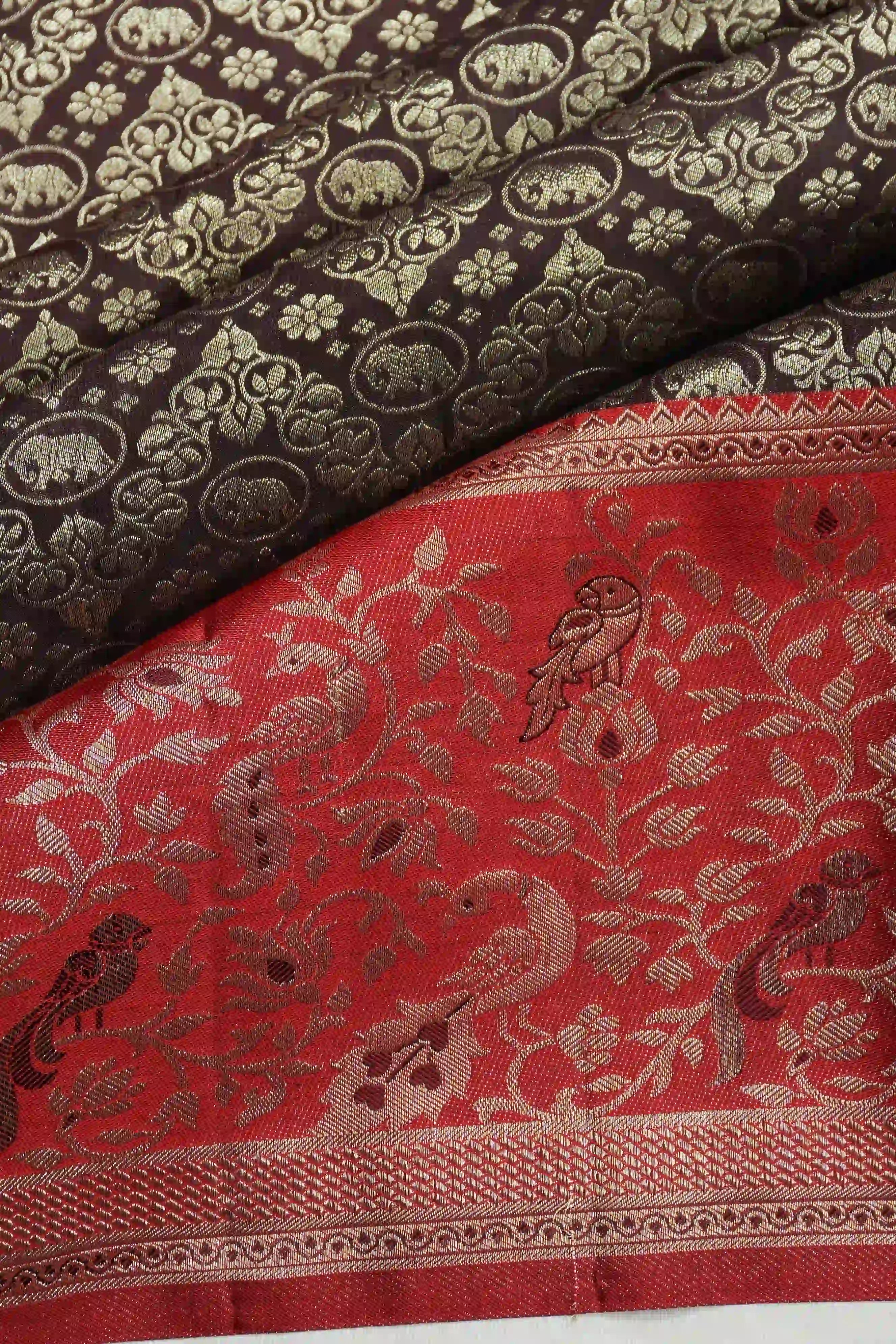 Taranga Kanchi Silk Brocade Black Saree