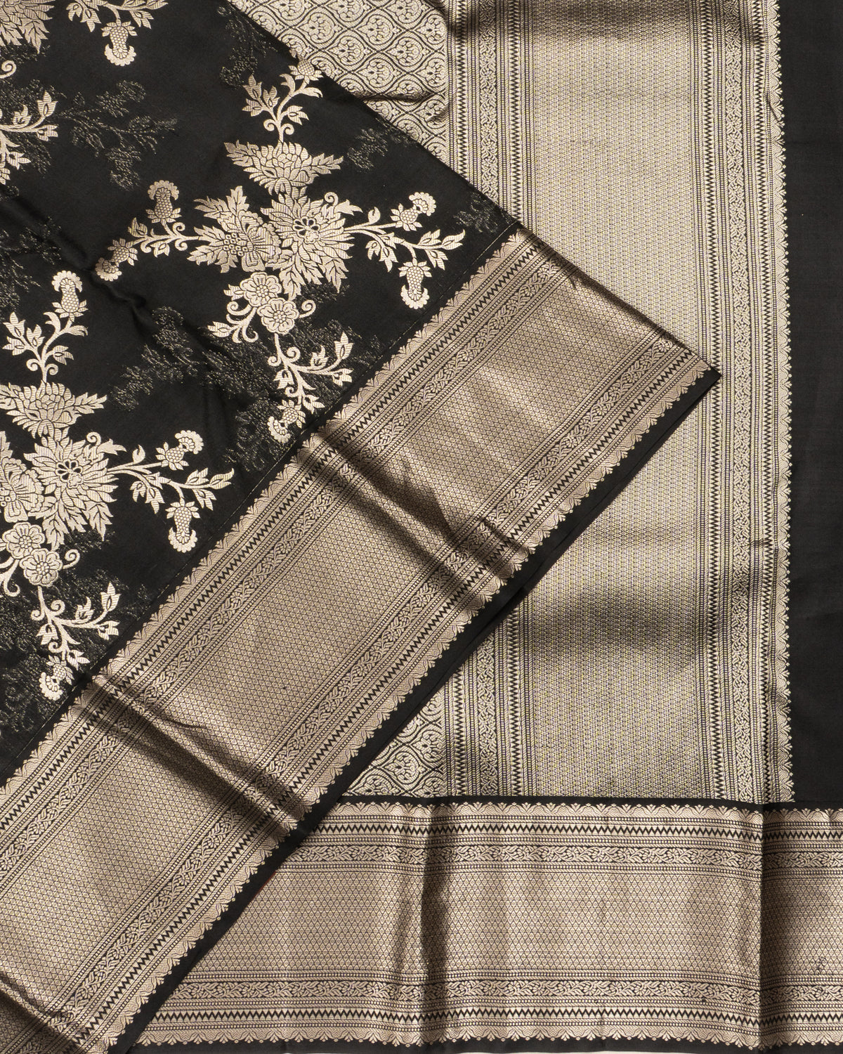 Taranga Kanchi Silk Brocade Black Saree