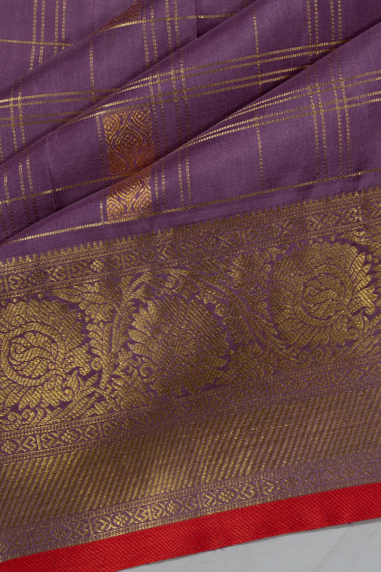 Venkatagiri Silk Checks And Butta Purple Saree