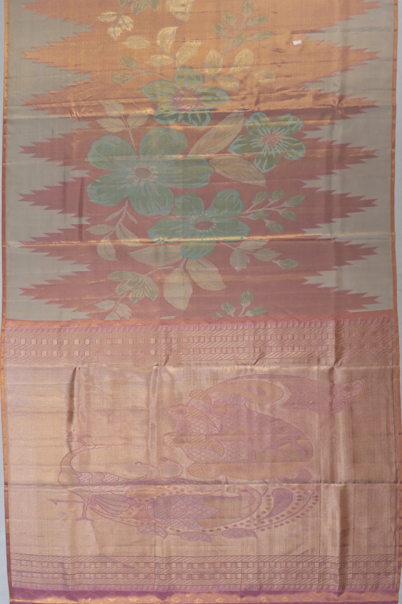Kanchipuram Silk Tissue Brocade Purple Saree