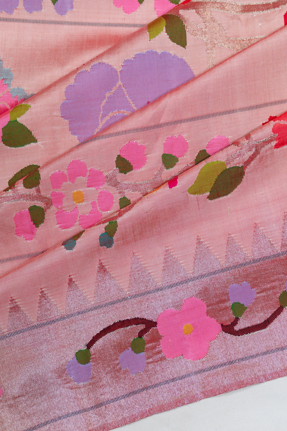 Paithani Silk All Over Jaal Baby Pink Saree