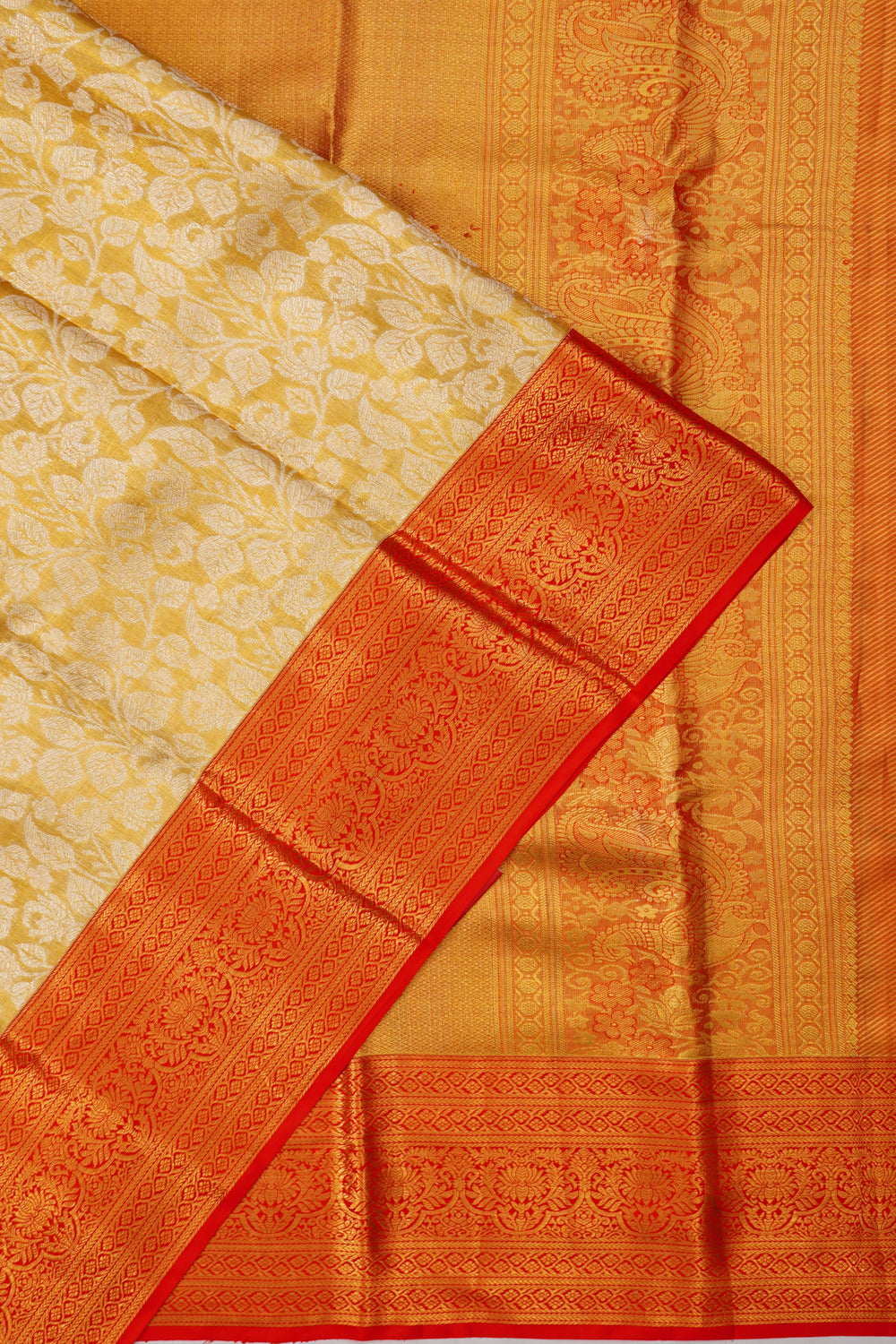 Taranga Kanchi Silk Brocade Gold Saree