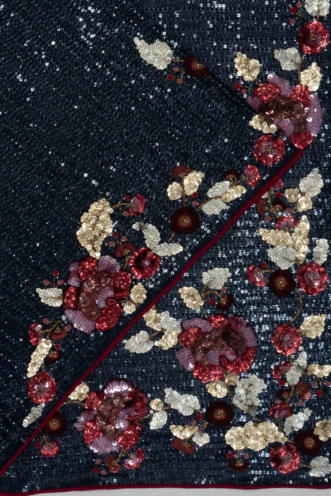 Georgette All Over Sequin Dark Blue Saree