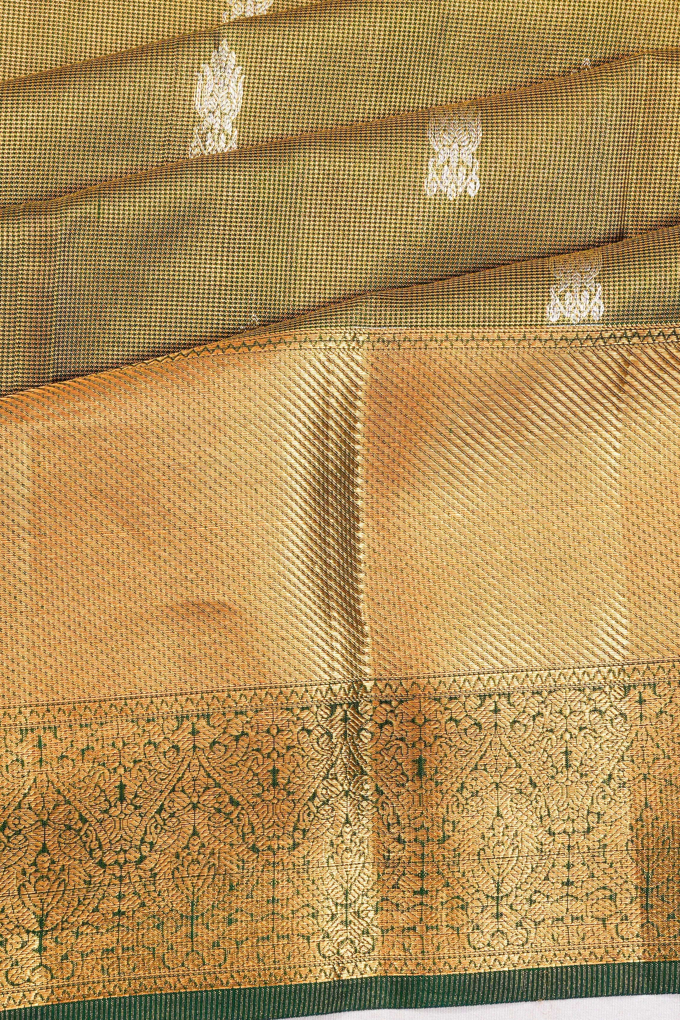 Taranga Kanchi Silk Butta Green Saree