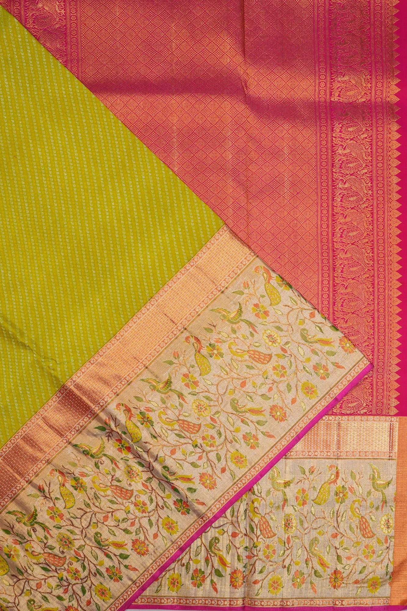 Kanchipuram Silk Brocade Green Saree