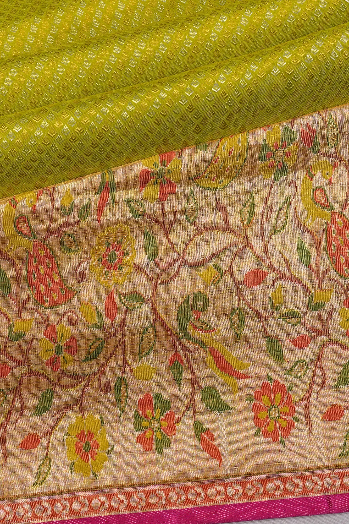 Kanchipuram Silk Brocade Green Saree