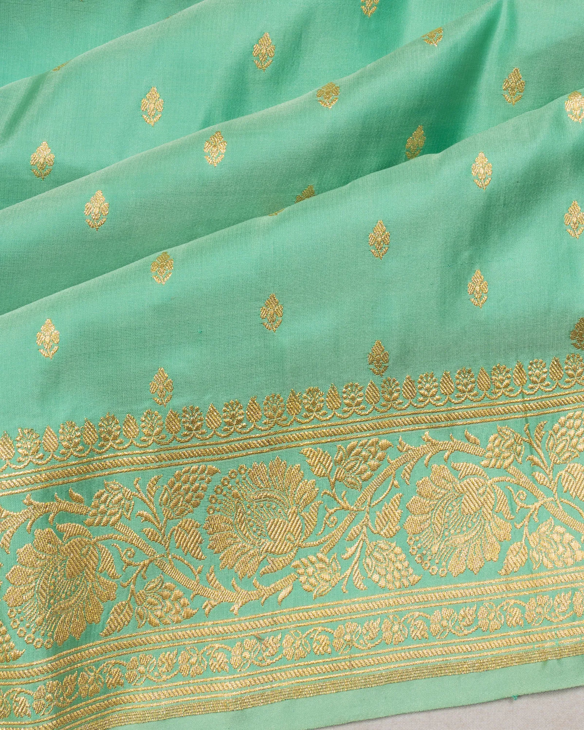 Banarasi Silk Butta Sea Green Saree