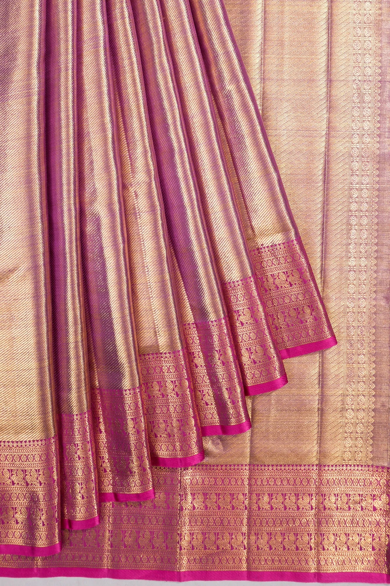 Kanchipuram Silk Tissue Brocade Purple Saree