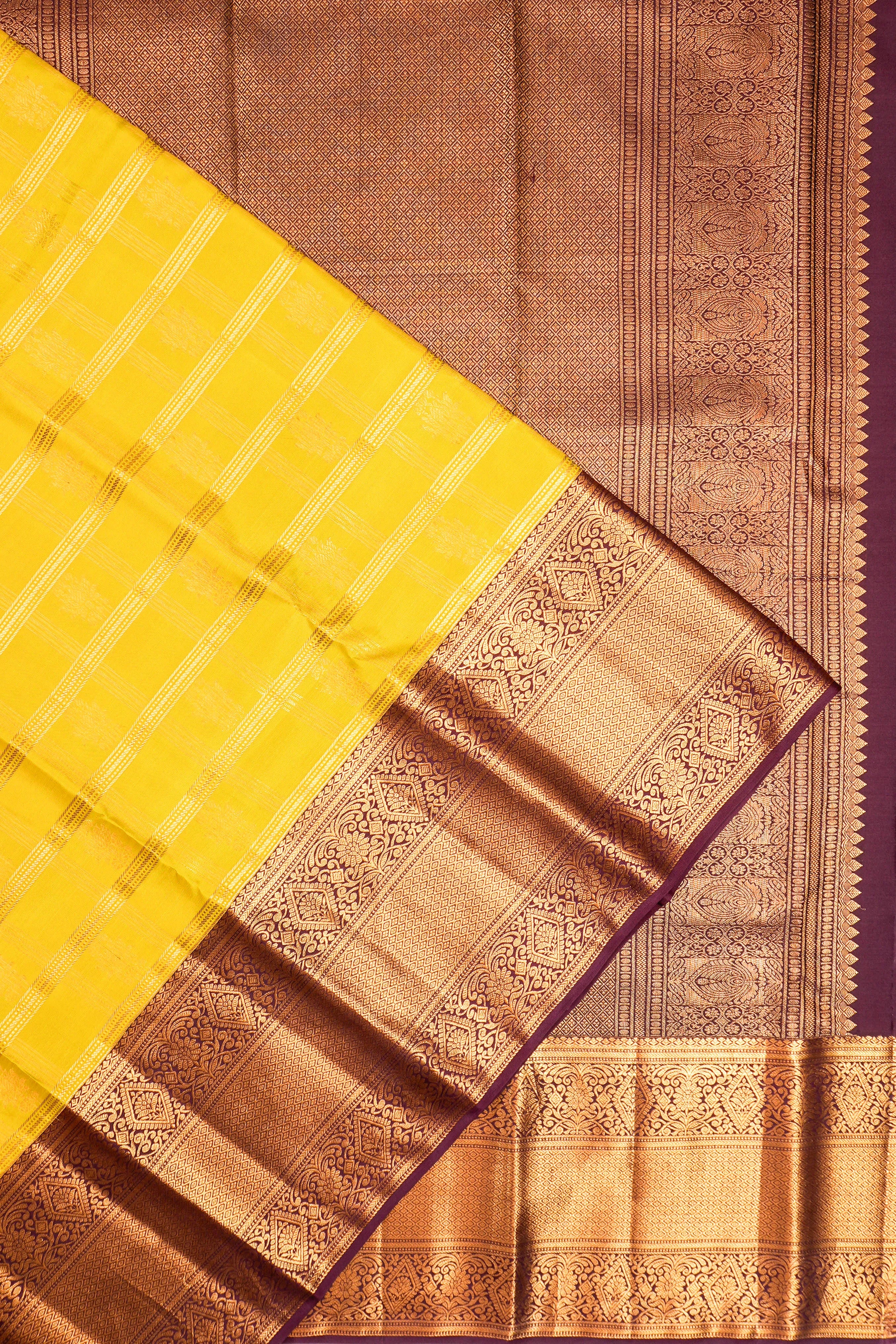 Taranga Kanchi Silk Brocade Yellow Saree