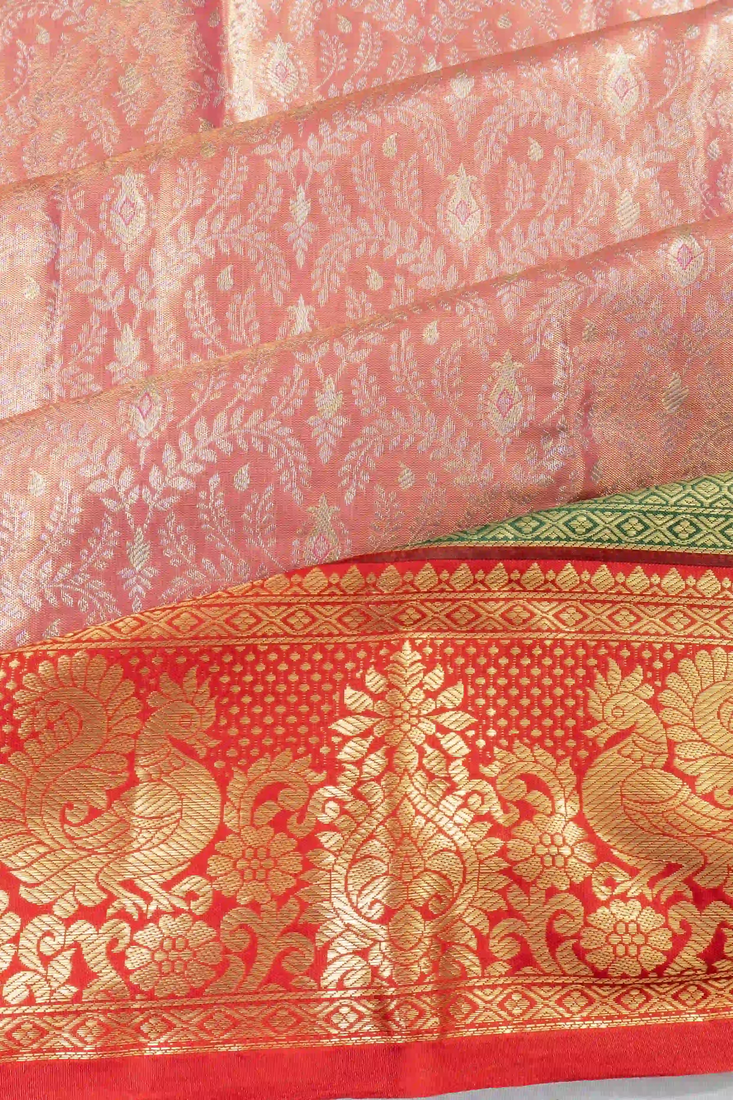 Taranga Kanchi Silk Tissue Brocade Pink Saree