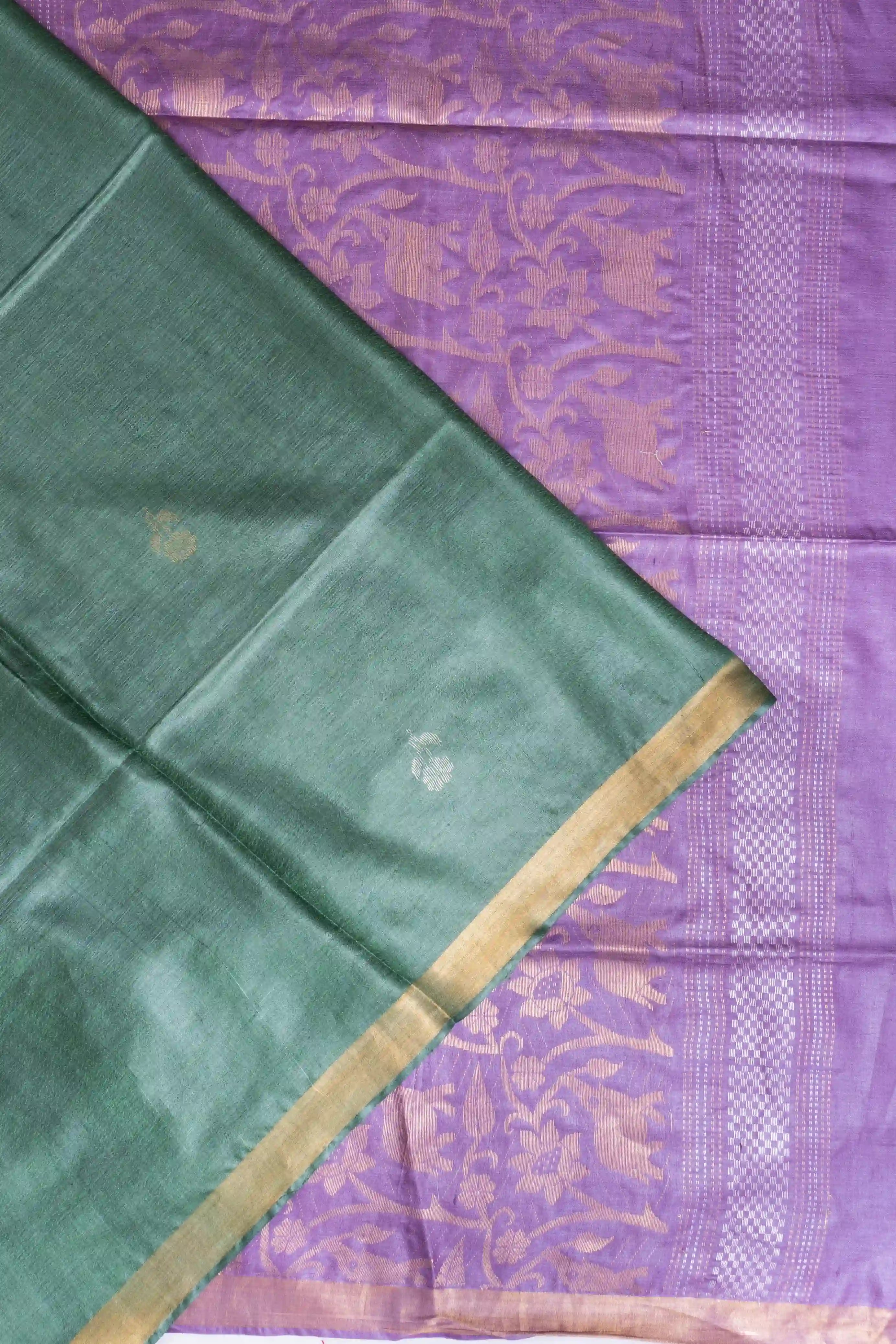 Kosa Silk Butta Green Saree