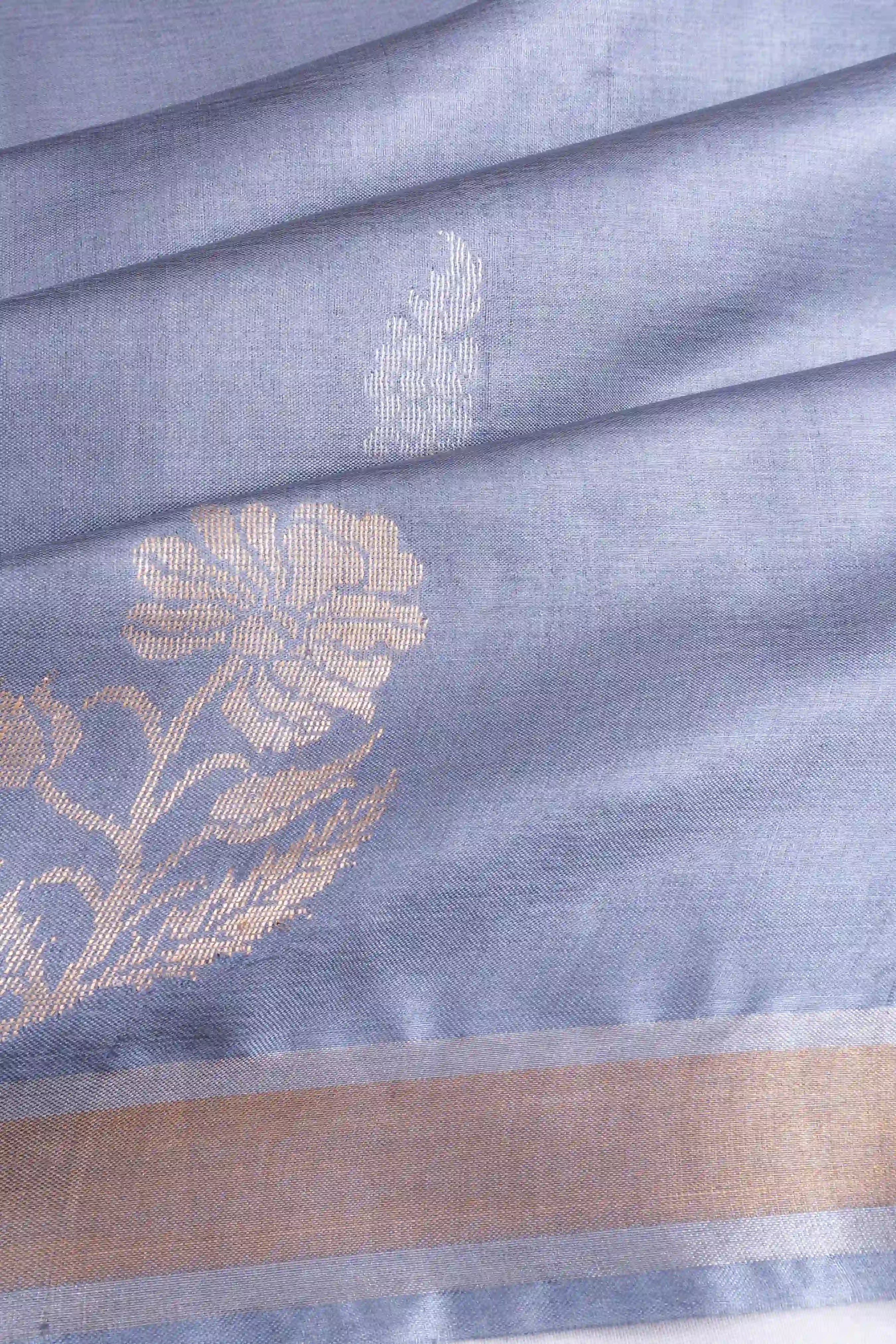 Kosa Silk Butta Powder Blue Saree