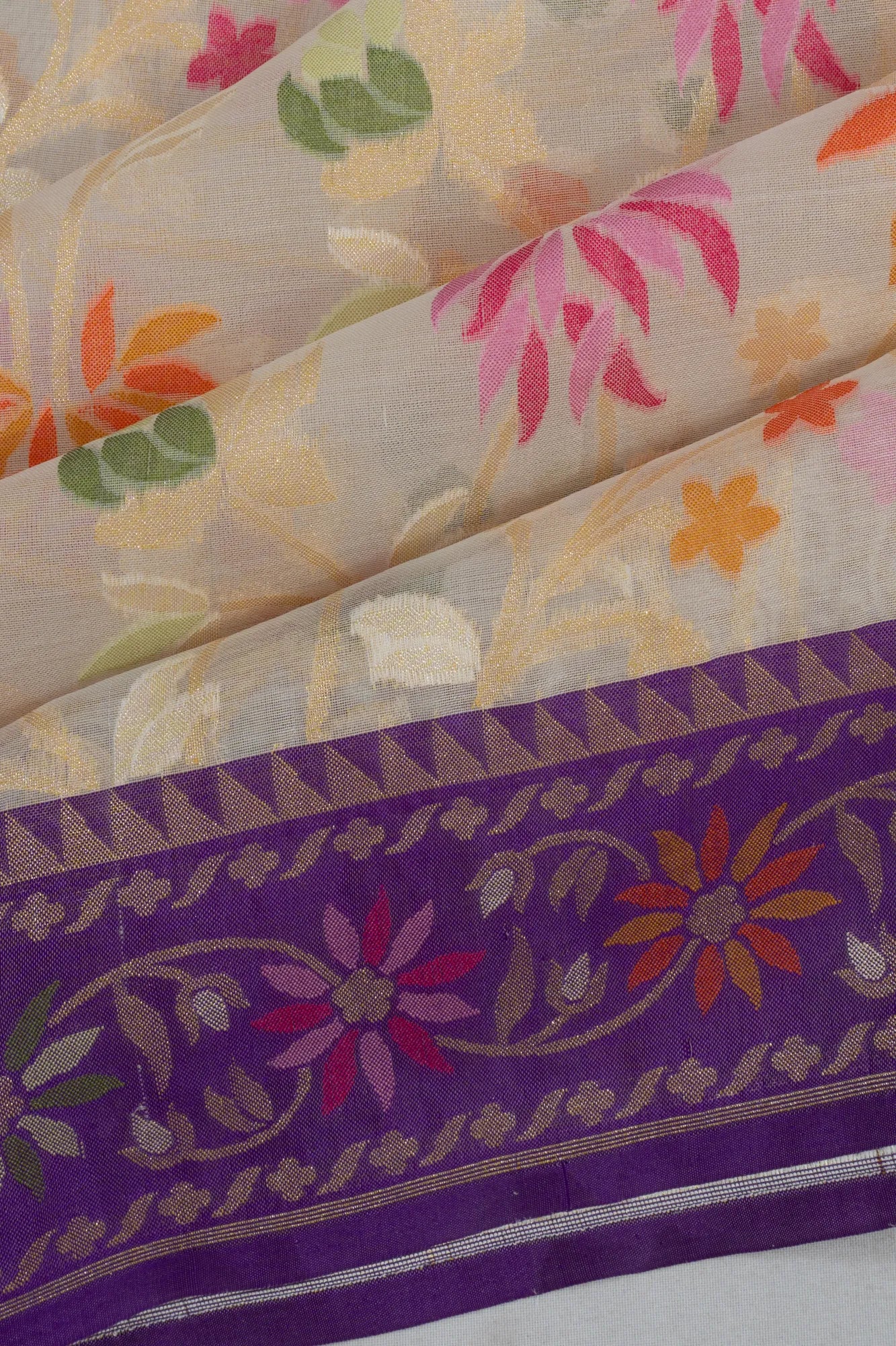 Banarasi Kora Organza All Over Jaal White Saree