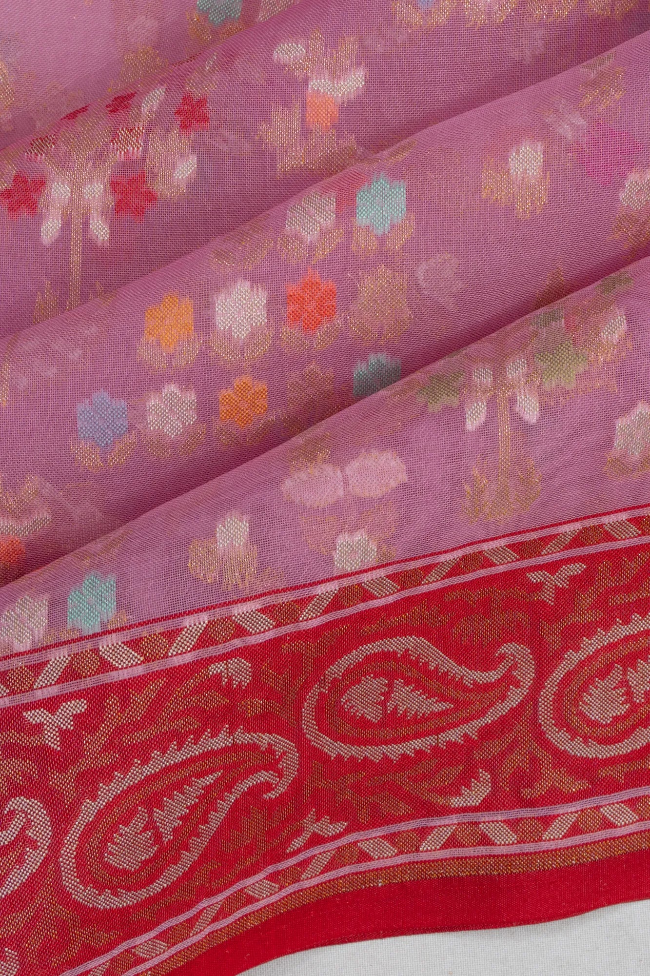 Banarasi Kora Organza Jaal Baby Pink Saree