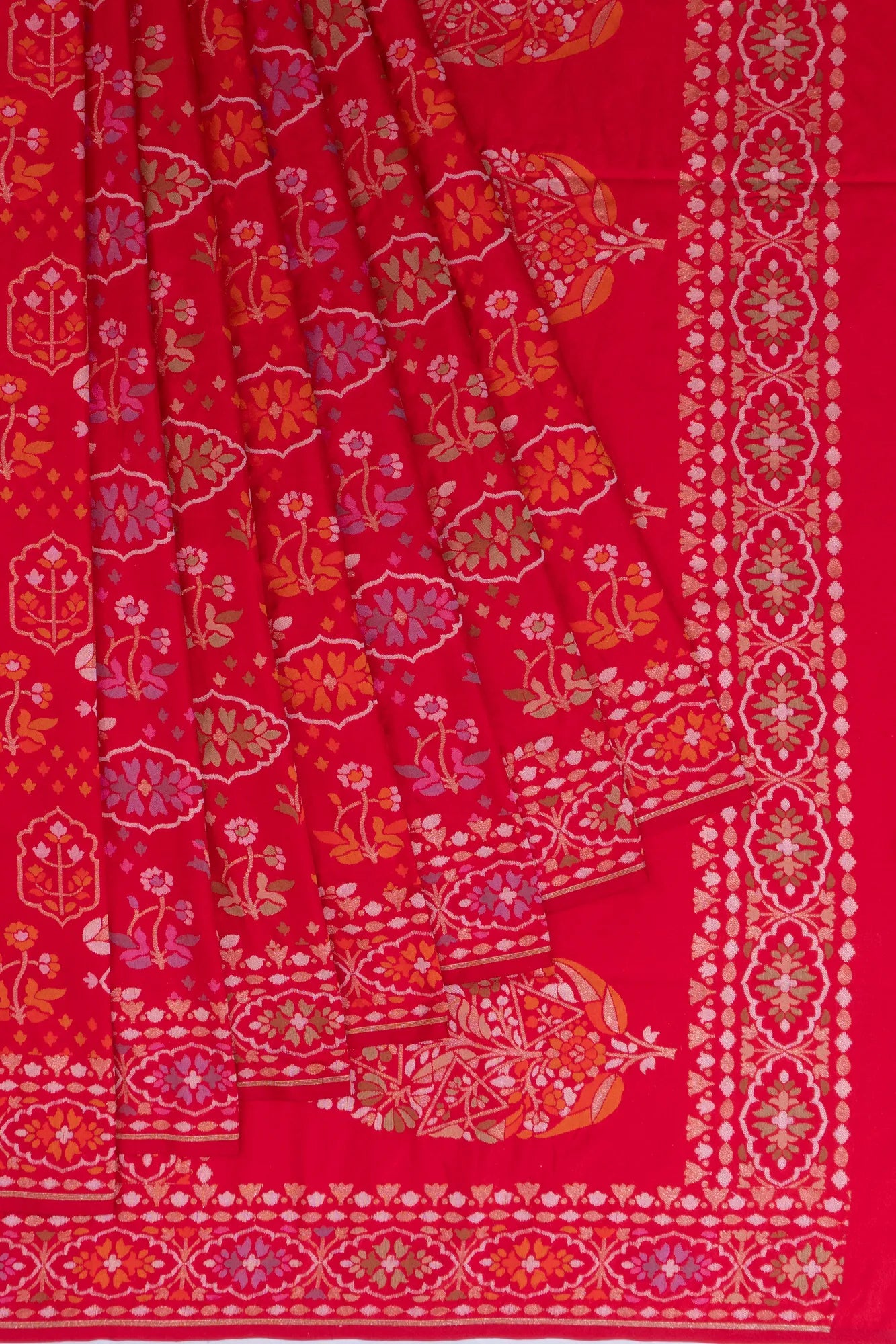 Banarasi Silk Brocade Raktambari Red Saree