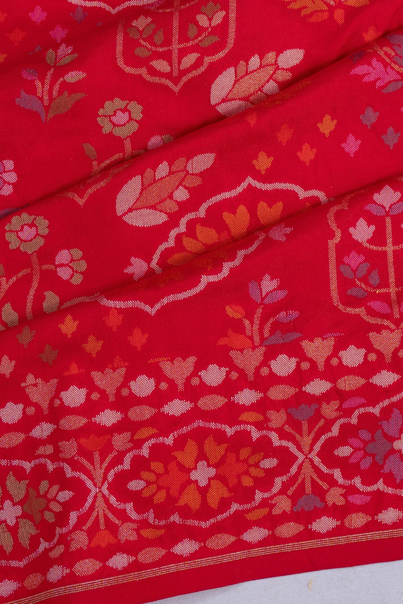 Banarasi Silk Brocade Raktambari Red Saree