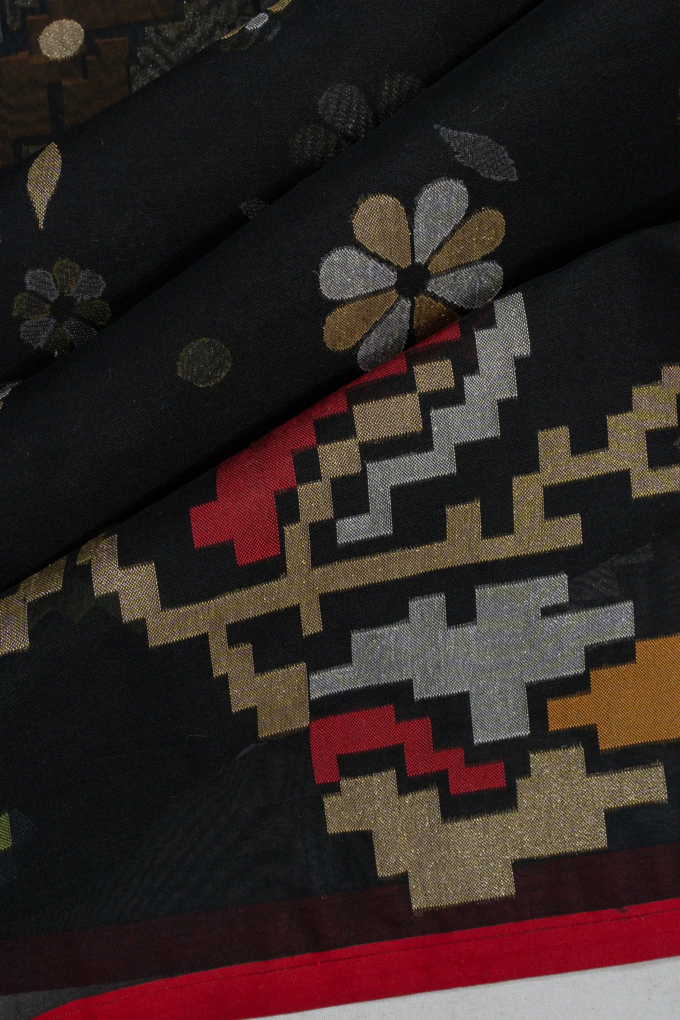 Banarasi Kora Organza Butta Black Saree