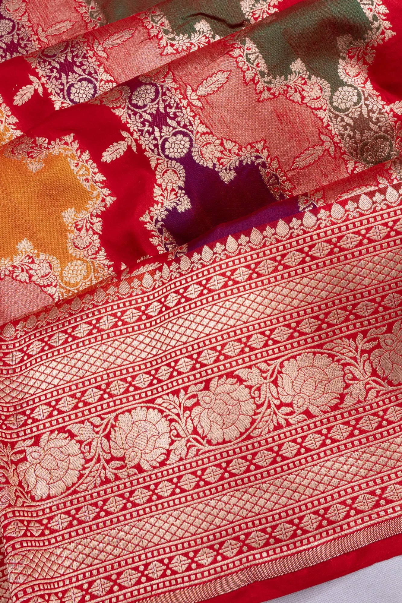 Banarasi Silk Jaal Red Saree