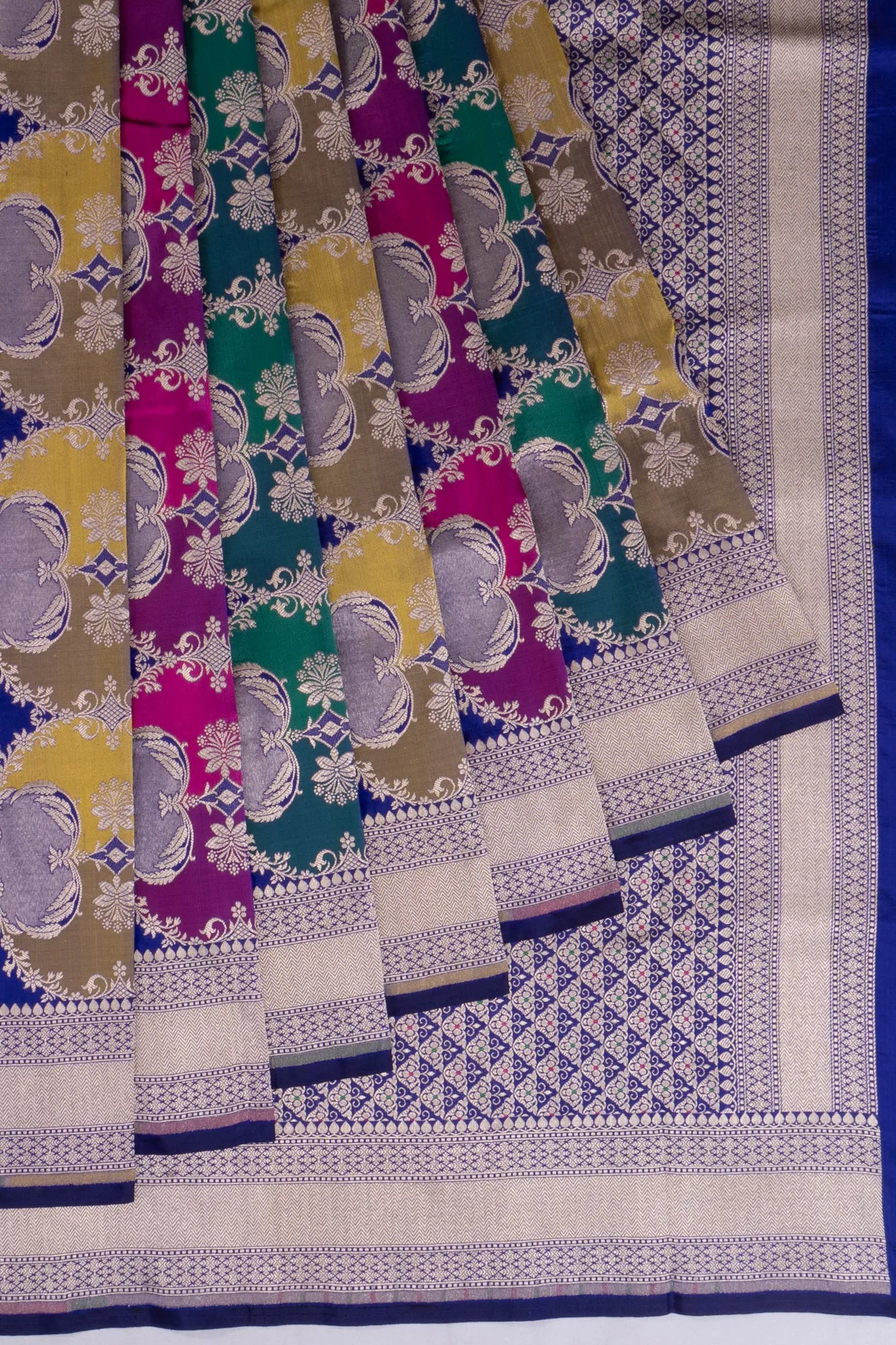 Banarasi Silk Brocade Blue Saree