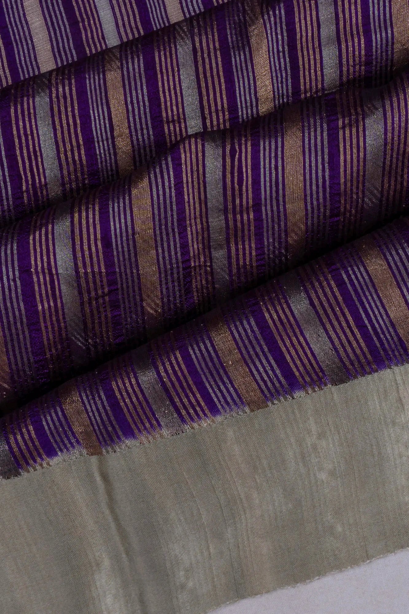 Tussar Vertical Lines Violet Saree