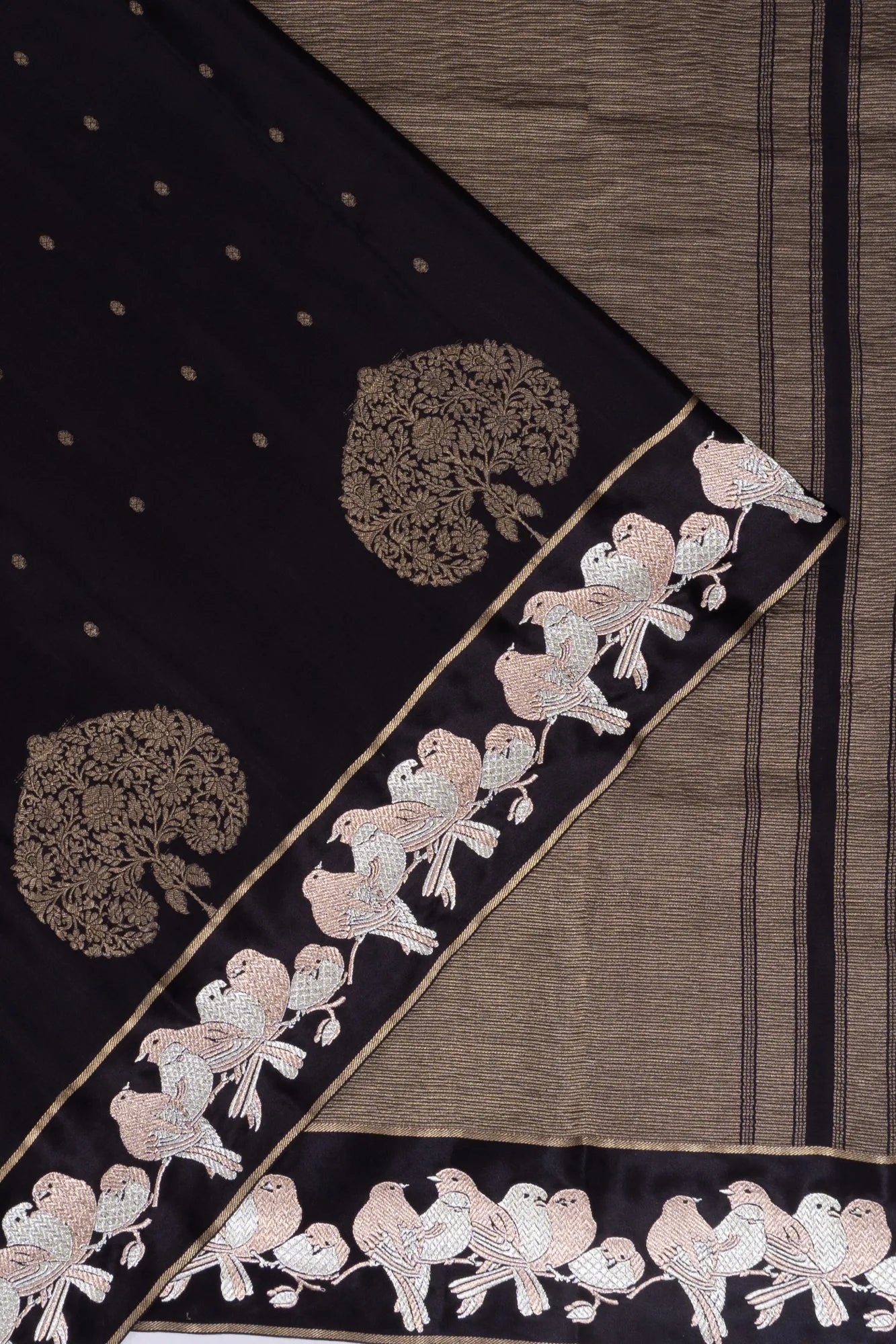 Banarasi Satin Butta Black Saree