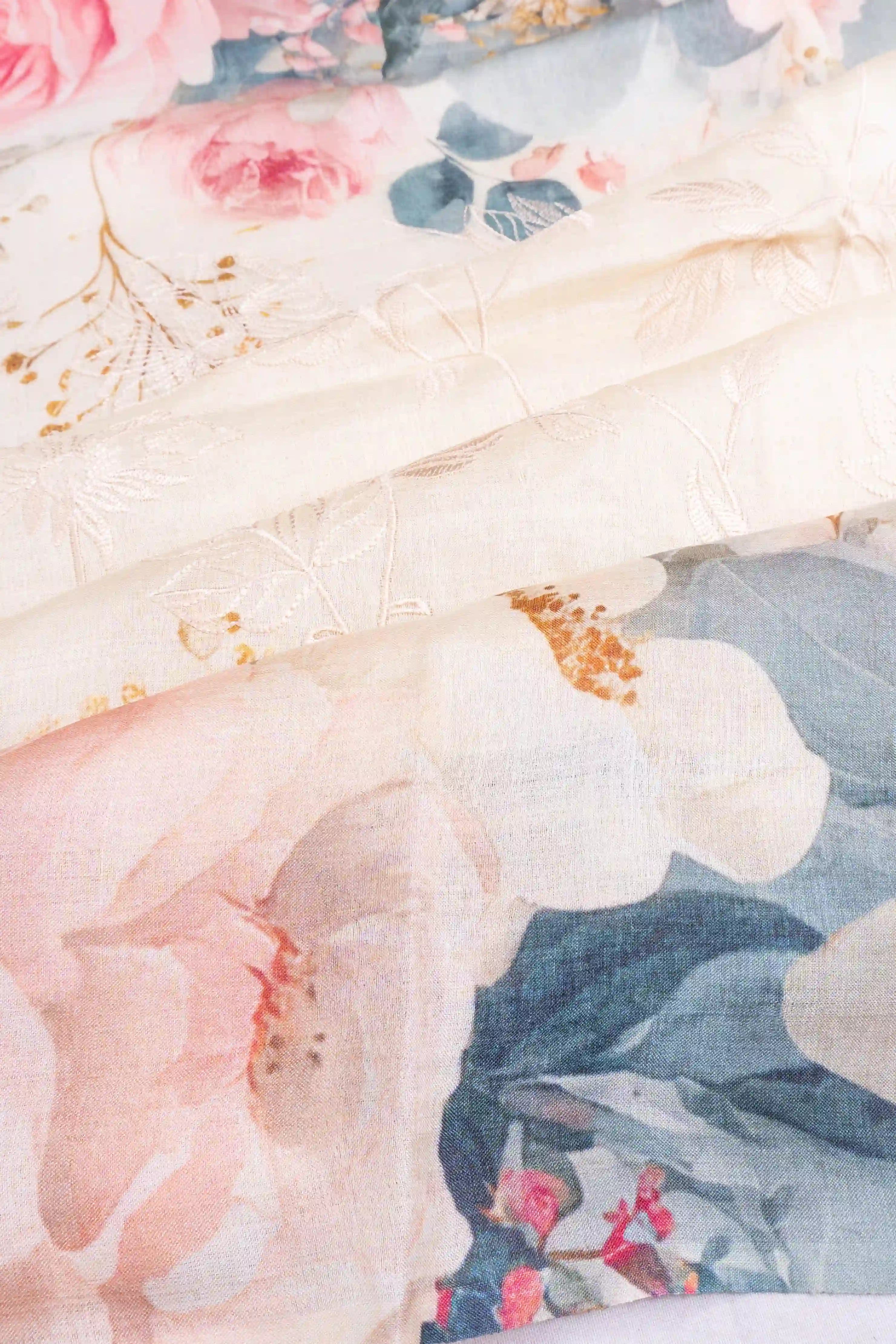 Soft Tussar Embroidery Cream Saree