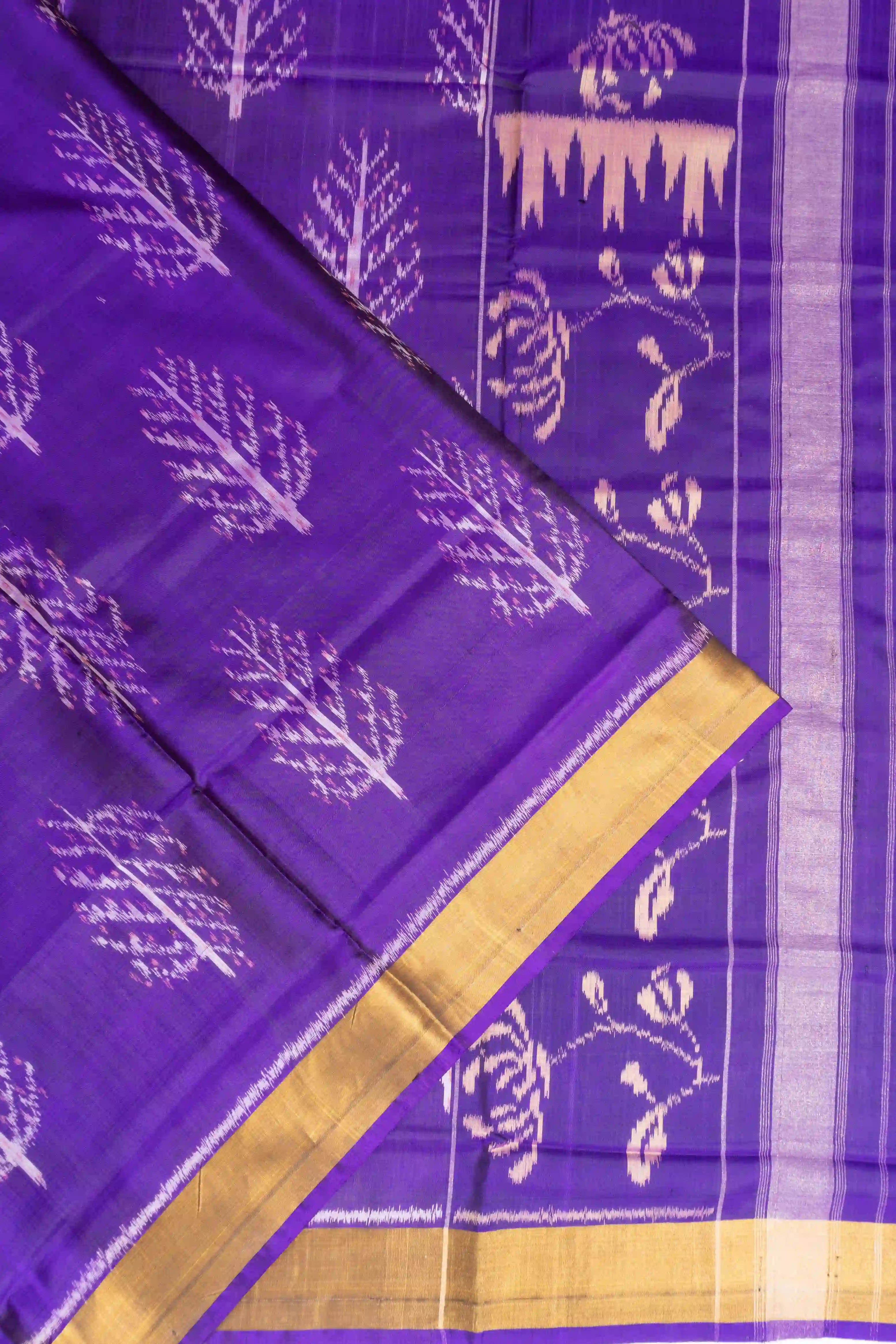 Rajkot Patola Silk Ikat Violet Saree