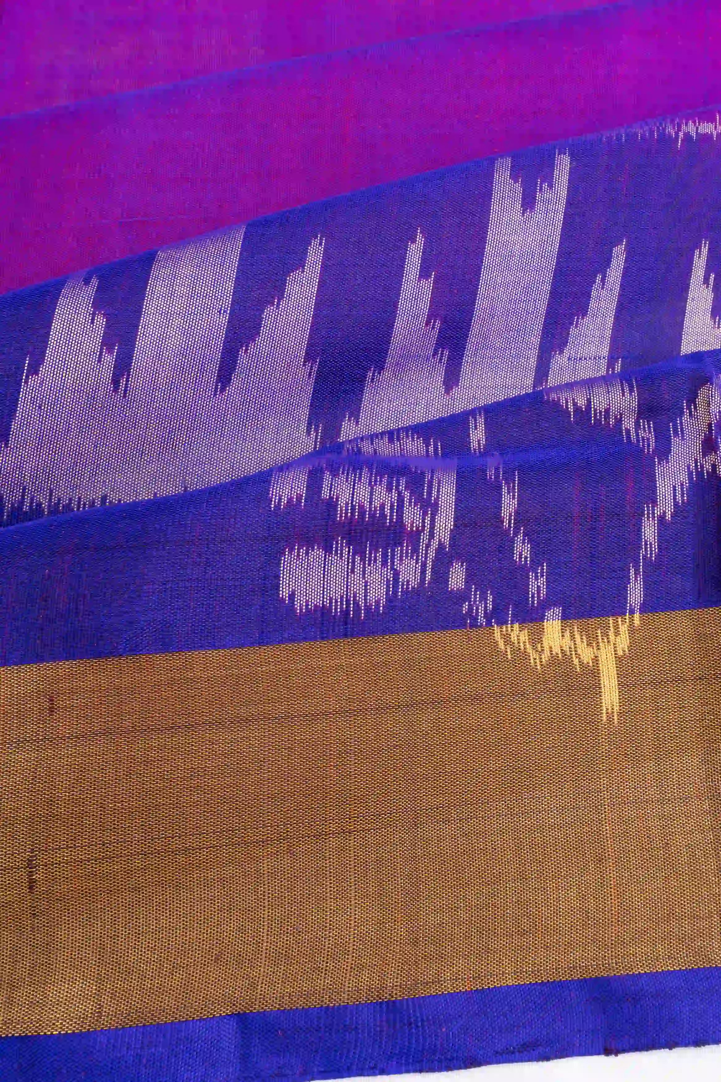 Rajkot Patola Silk Ikat Plain Purple Saree